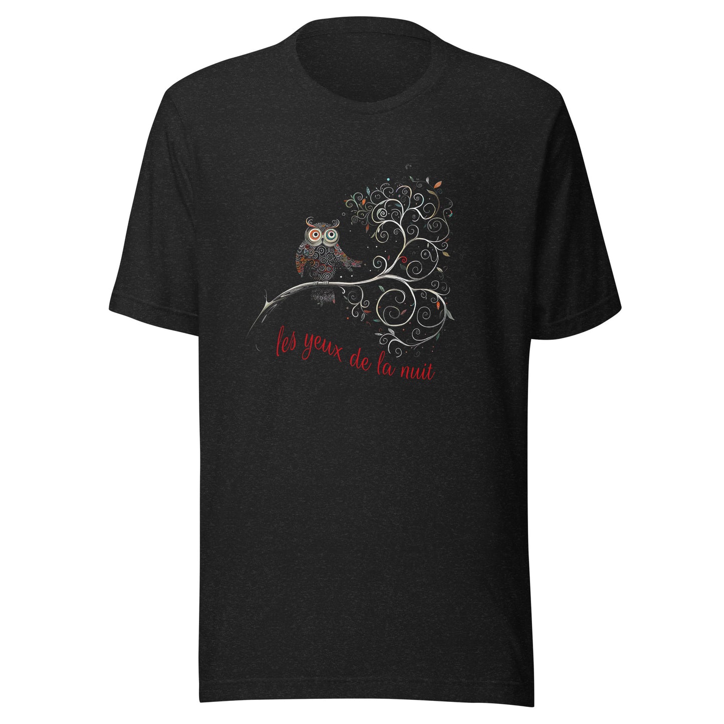 T-shirt québécois "les yeux de la nuit" unisexe adulte - noir chine