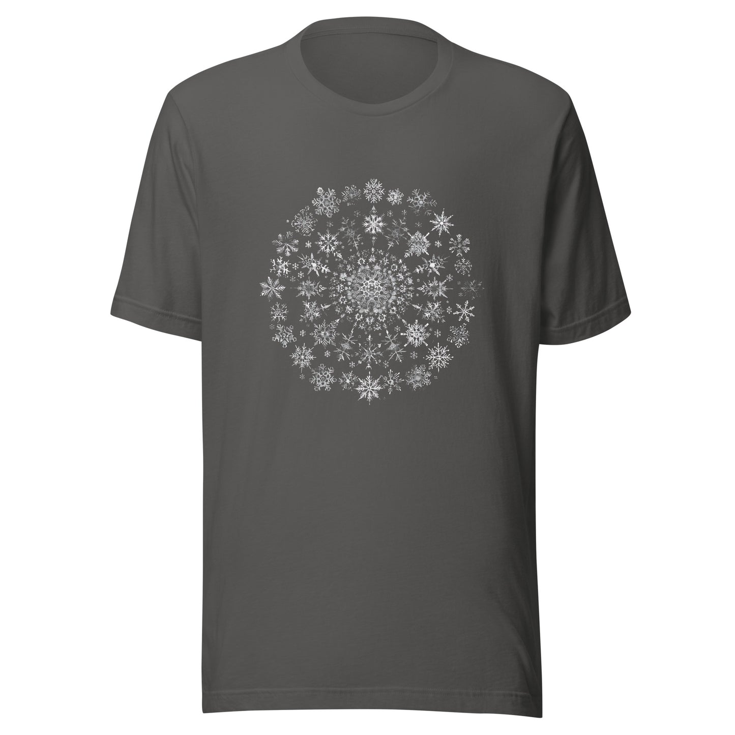 T-shirt québécois "Mandala de flocons" unisexe adulte - gris