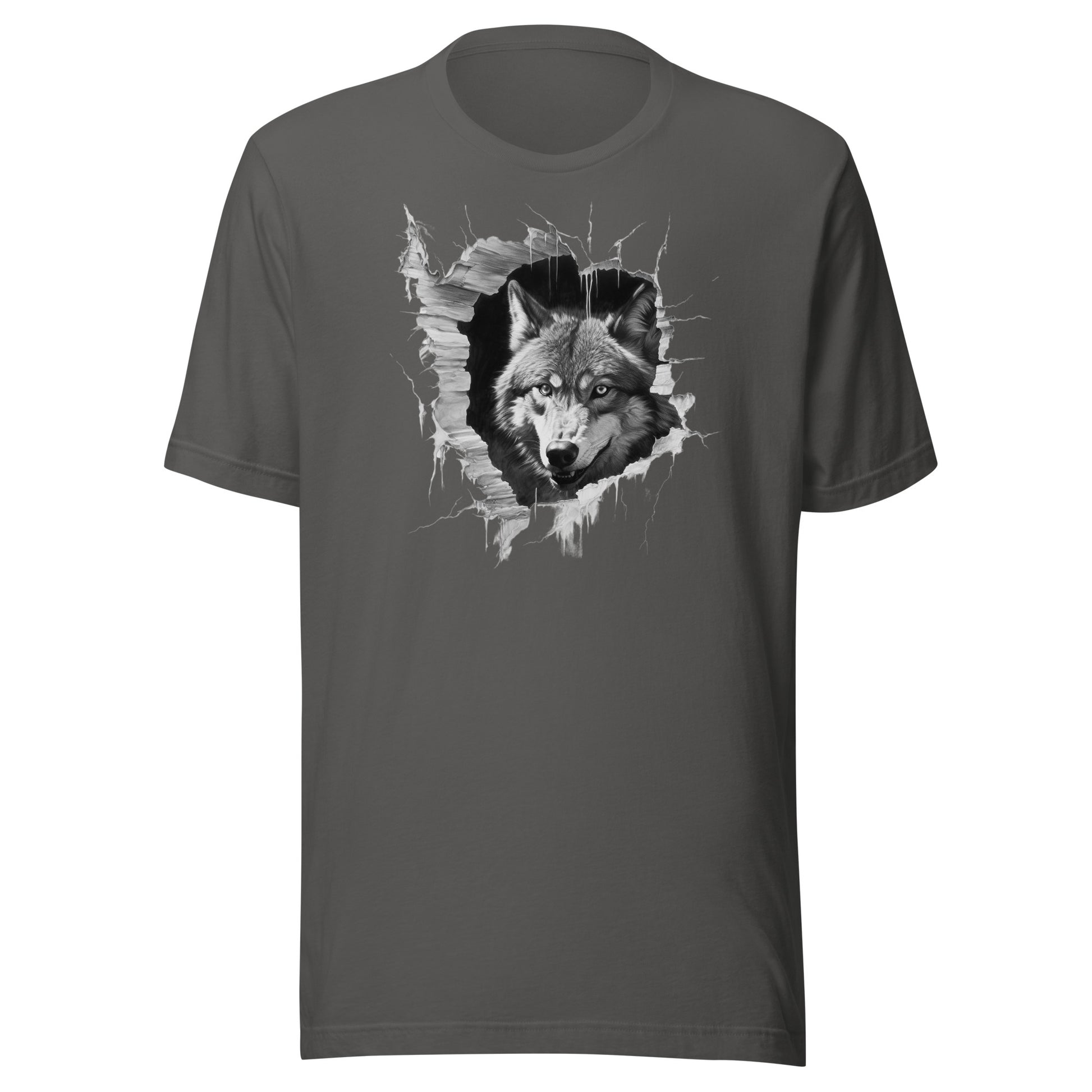 T-shirt québécois "Loup" unisexe adulte - gris