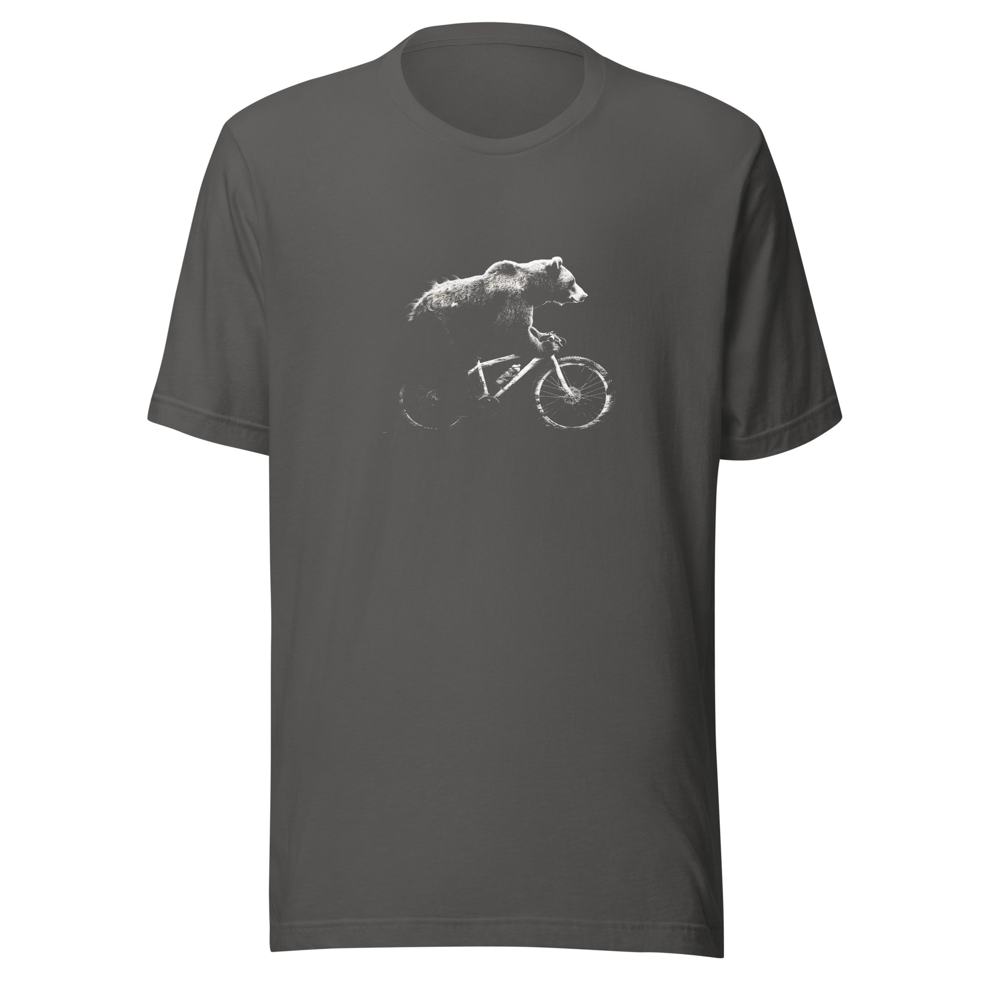 T-shirt québécois "Ours à vélo" unisexe adulte - gris