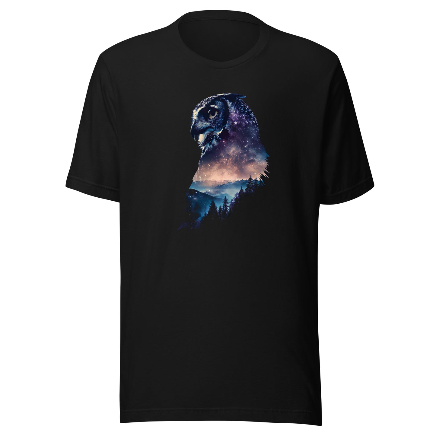 T-shirt québécois "hibou nocturne" unisexe adulte - noir