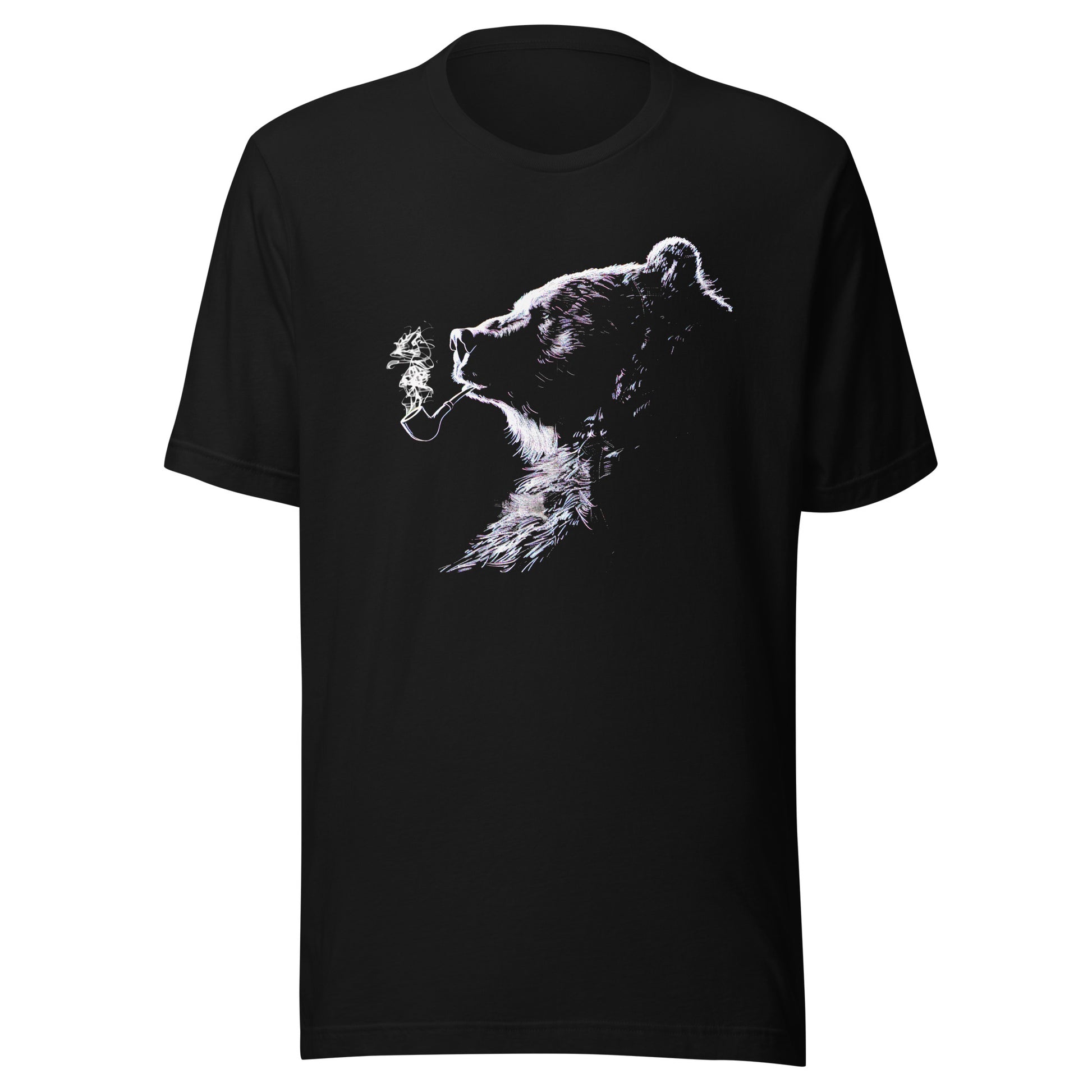 T-shirt québécois "l'ours qui fume" unisexe adulte - noir