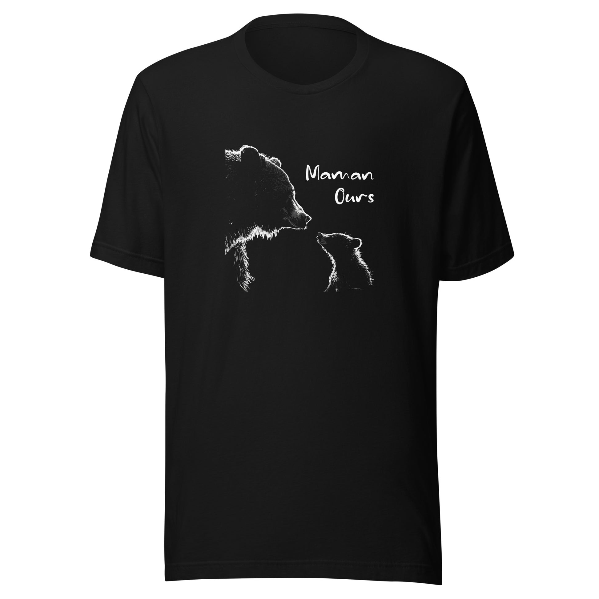 T-shirt québécois "Maman ours" unisexe adulte - noir