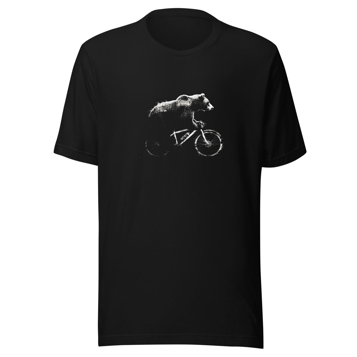 T-shirt québécois "Ours à vélo" unisexe adulte - noir