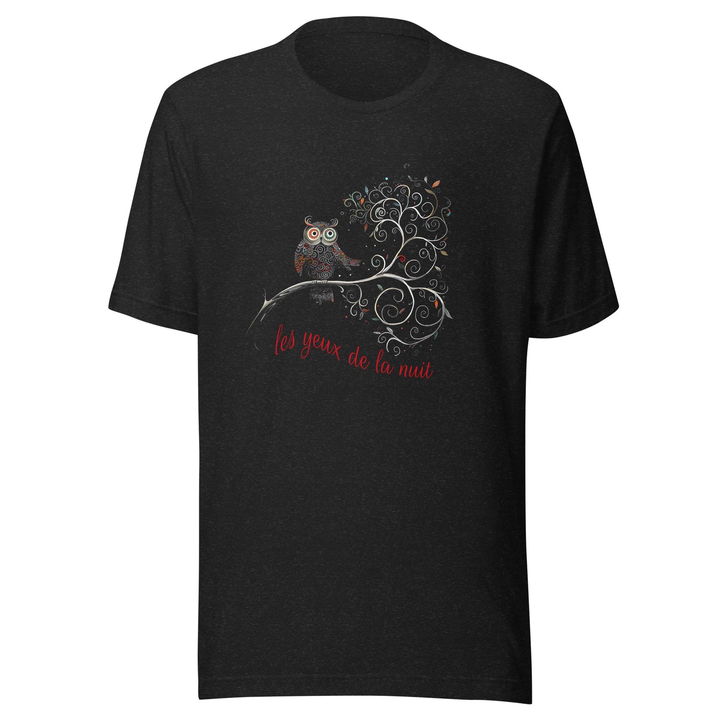 T-shirt québécois "les yeux de la nuit" unisexe adulte - noir chine