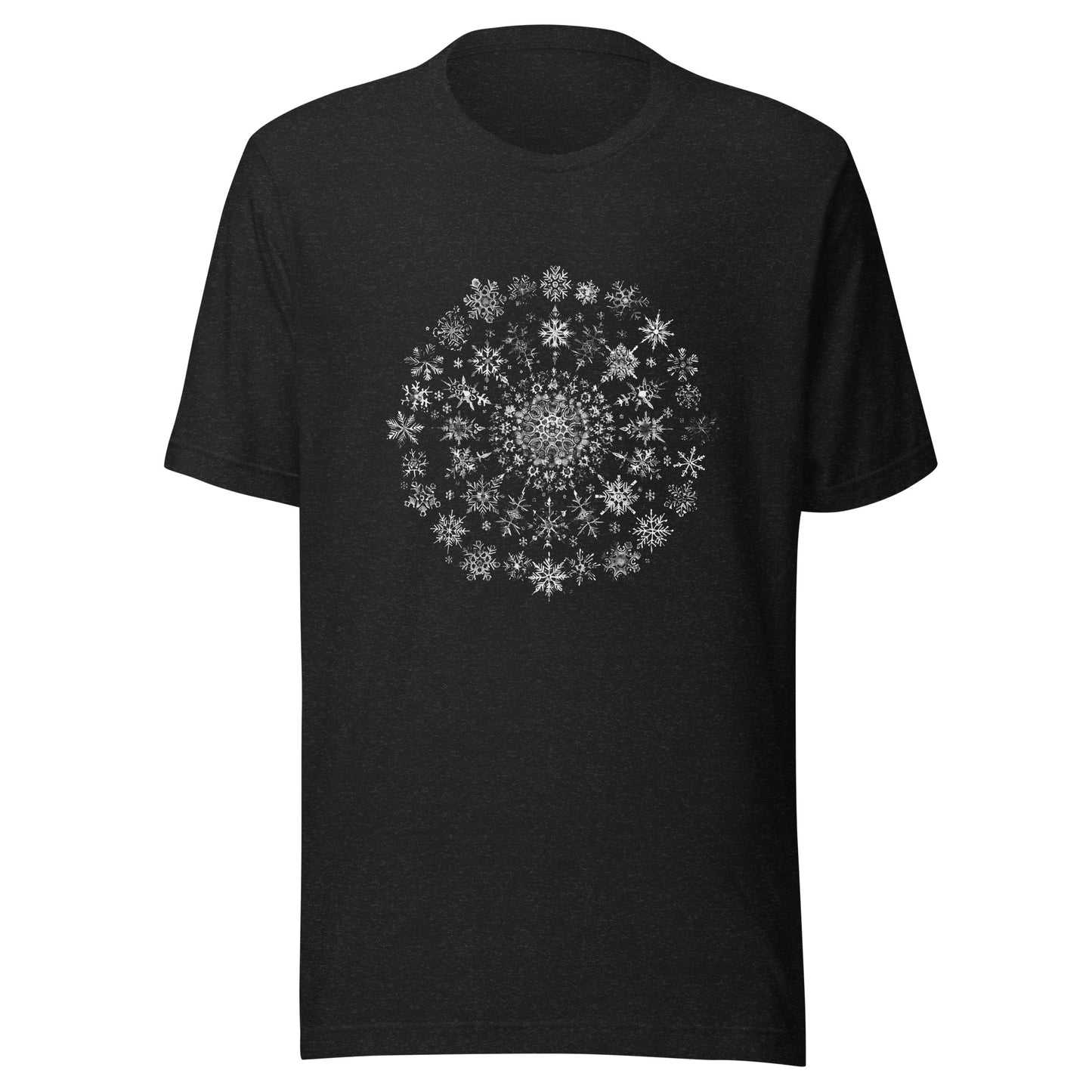 T-shirt québécois "Mandala de flocons" unisexe adulte - noir chine