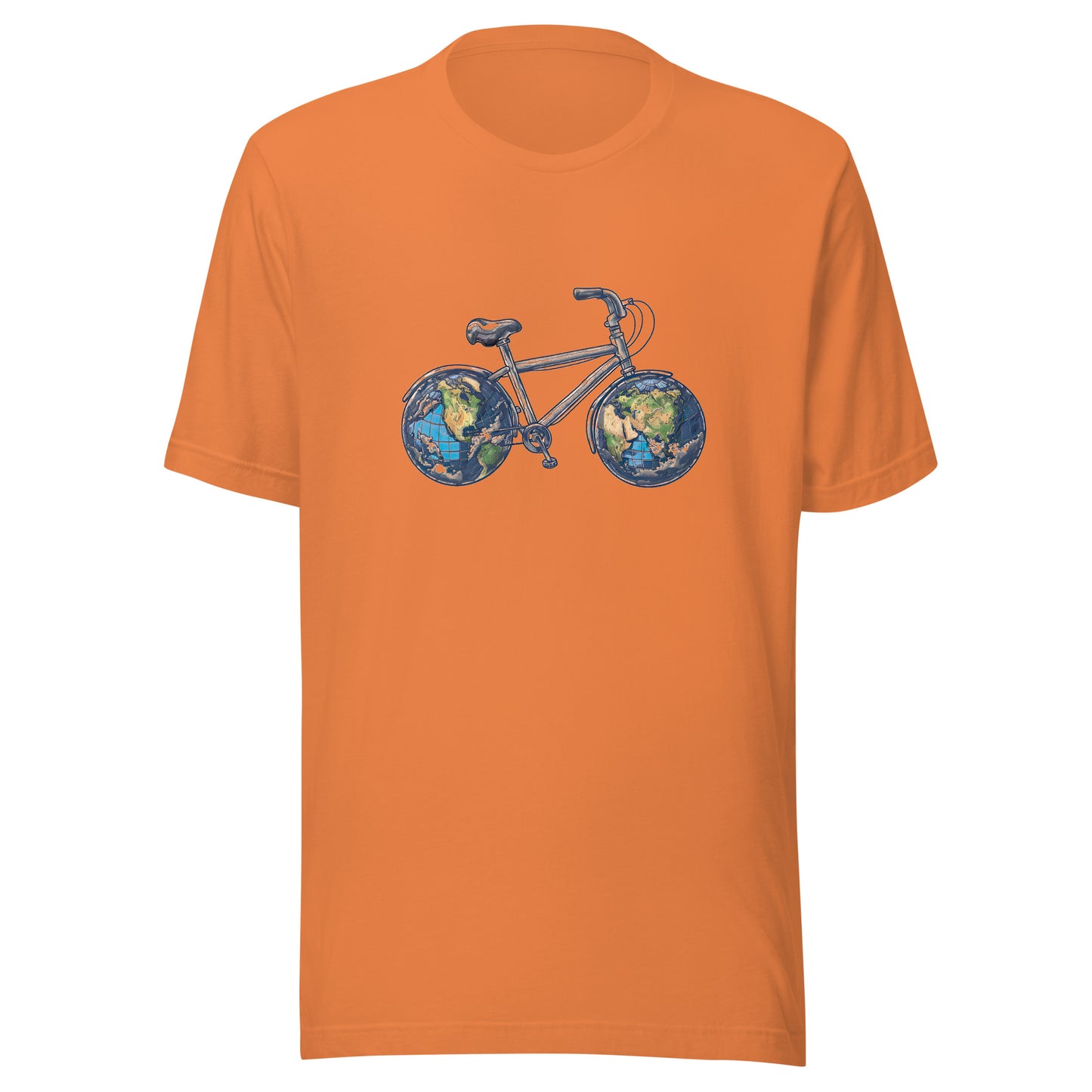 T-shirt québécois "Bicyclette" unisexe adulte - orange