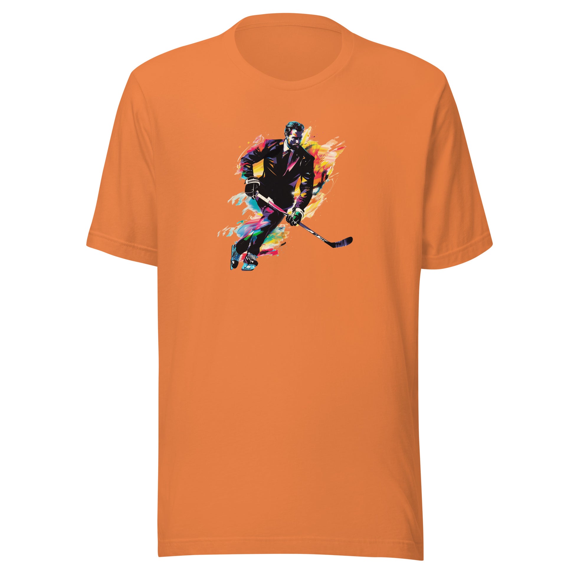 T-shirt québécois "Businessman Hockeyeur" unisexe adulte - orange