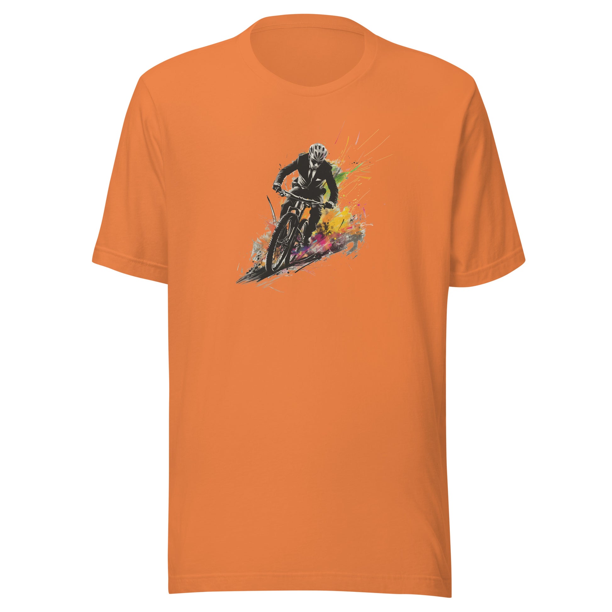 T-shirt québécois "Businessman en vélo" unisexe adulte - orange