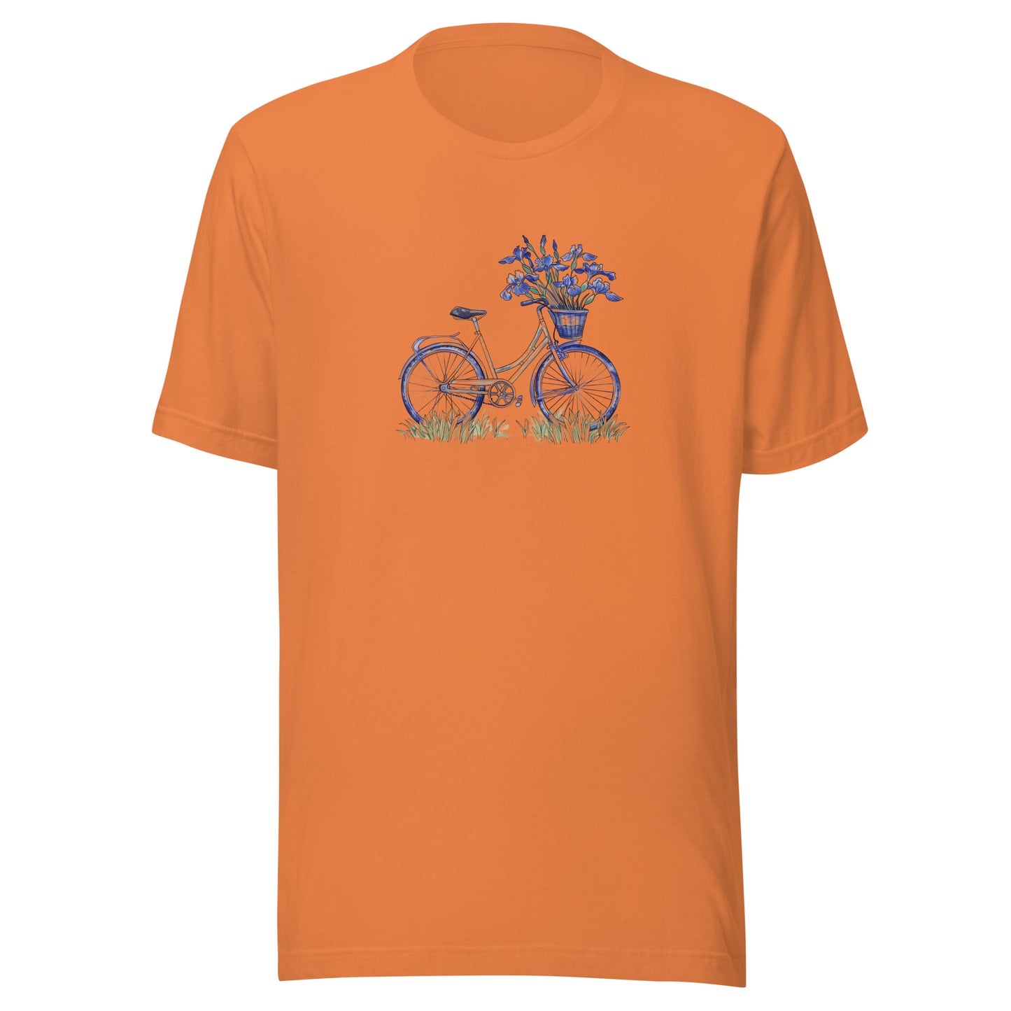 T-shirt québécois "Cueillette d'iris" unisexe adulte - orange