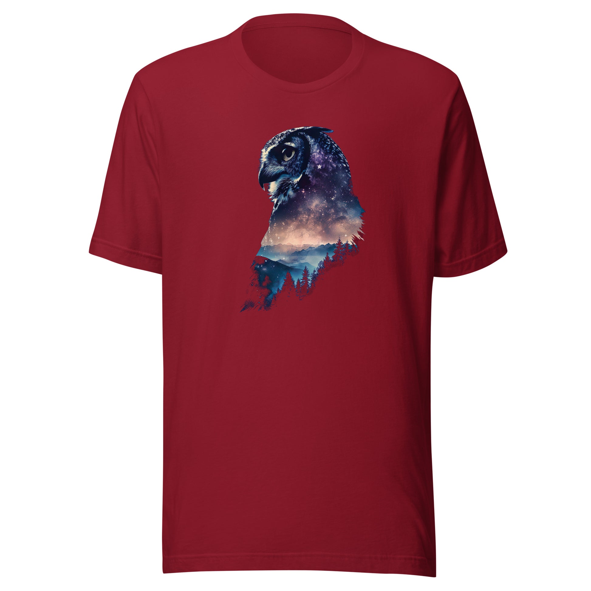 T-shirt québécois "hibou nocturne" unisexe adulte - rouge