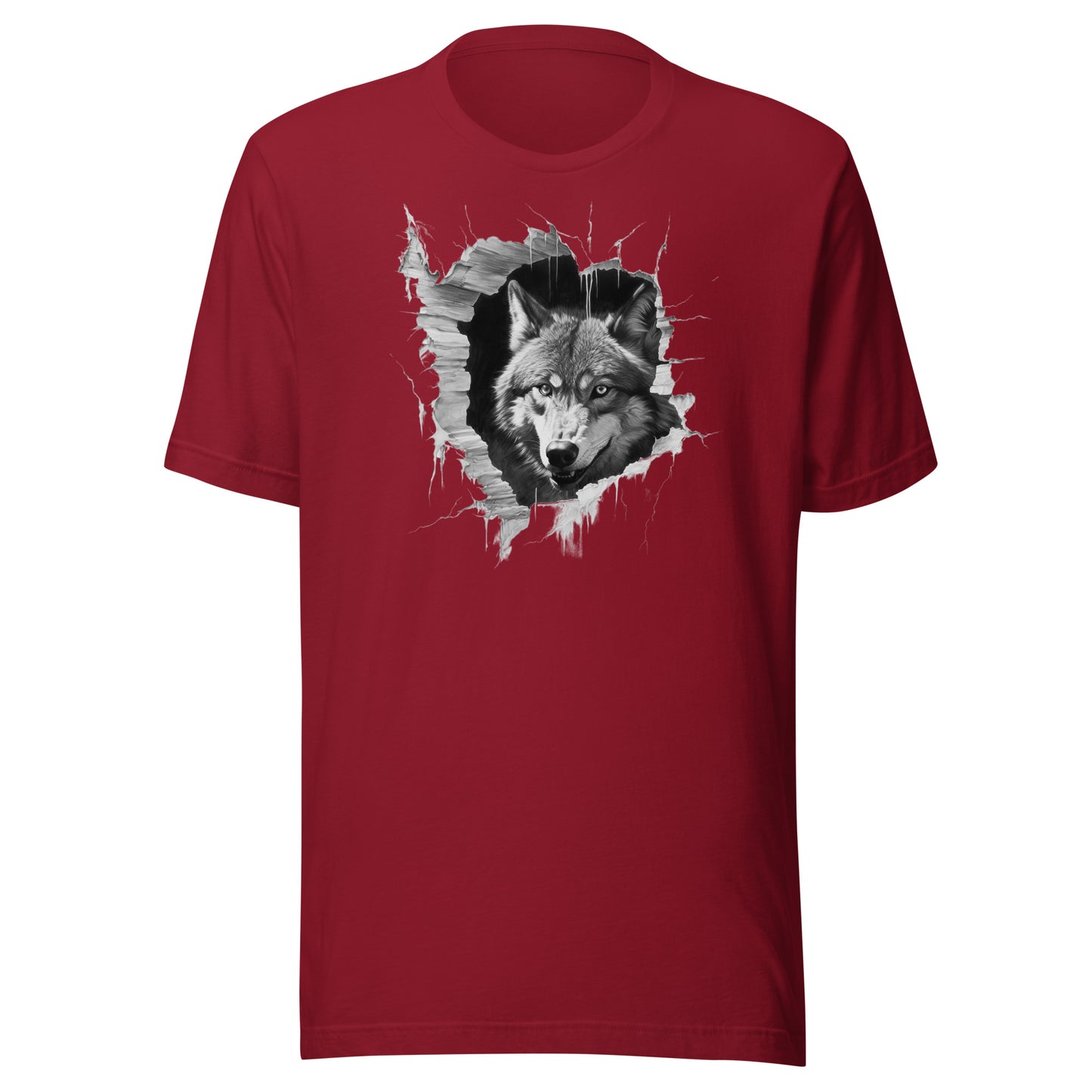 T-shirt québécois "Loup" unisexe adulte - rouge