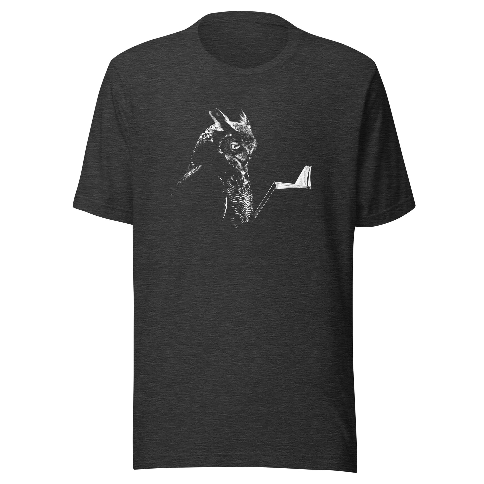 T-shirt québécois "Hibou intello" unisexe adulte - gris