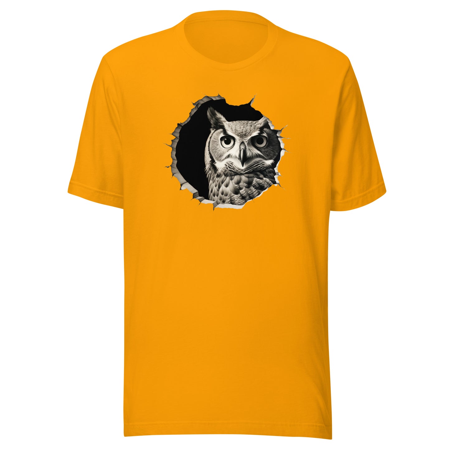 T-shirt québécois "Hibou" unisexe adulte - jaune