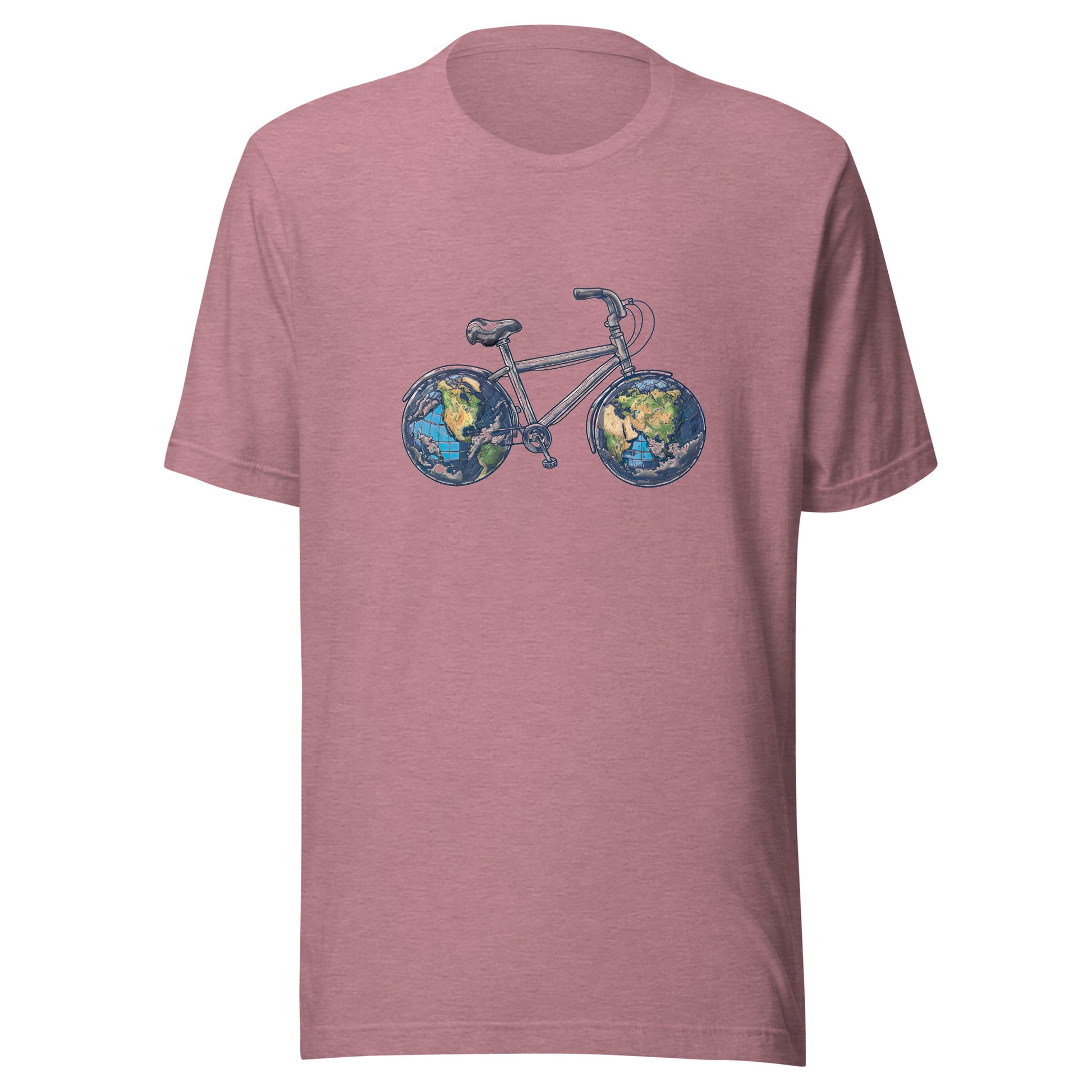 T-shirt québécois "Bicyclette" unisexe adulte - mauve