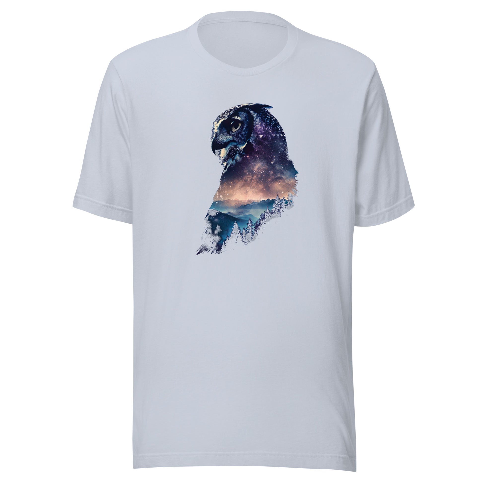 T-shirt québécois "hibou nocturne" unisexe adulte - bleu clair