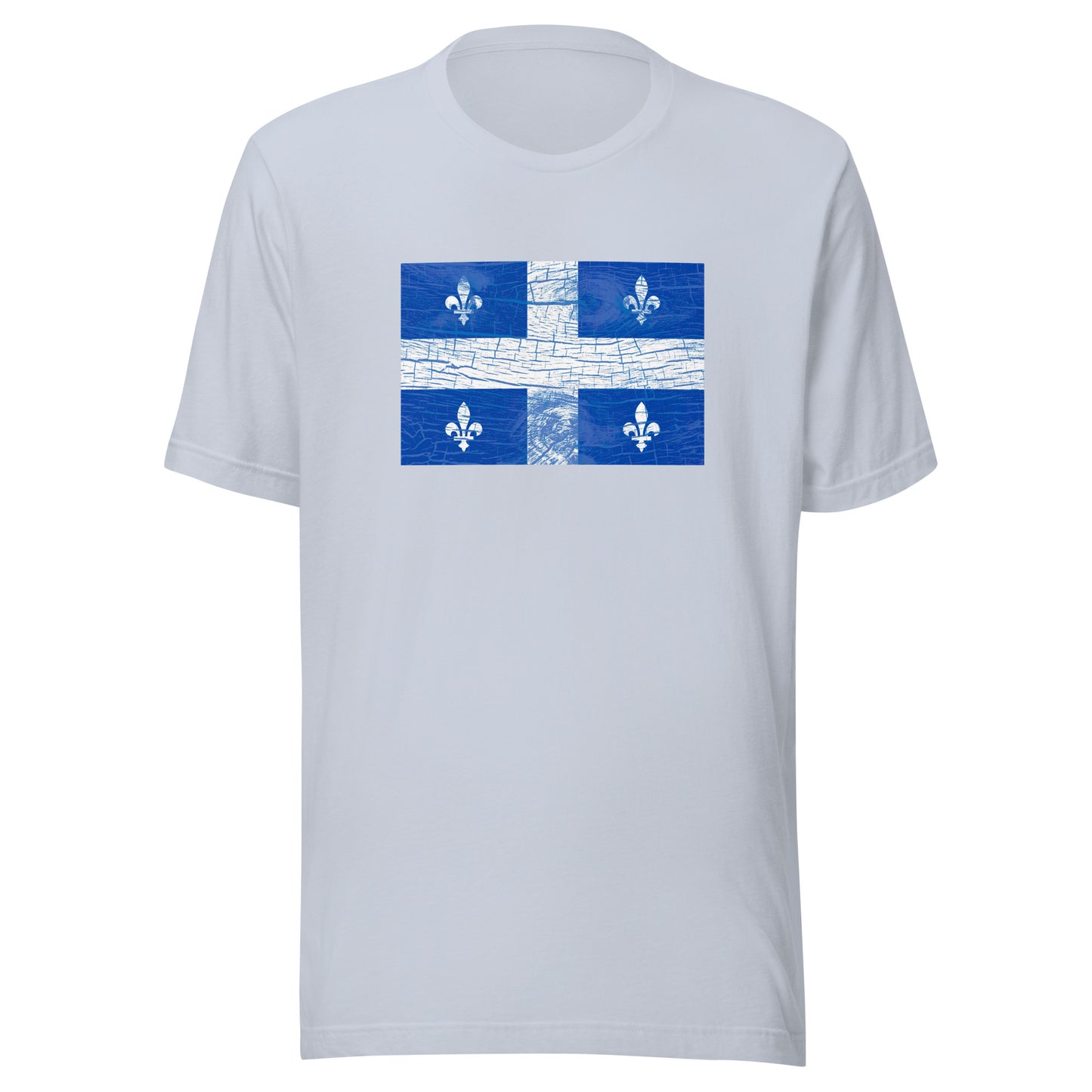 T-shirt québécois "Drapeau en bois" unisexe adulte - bleu