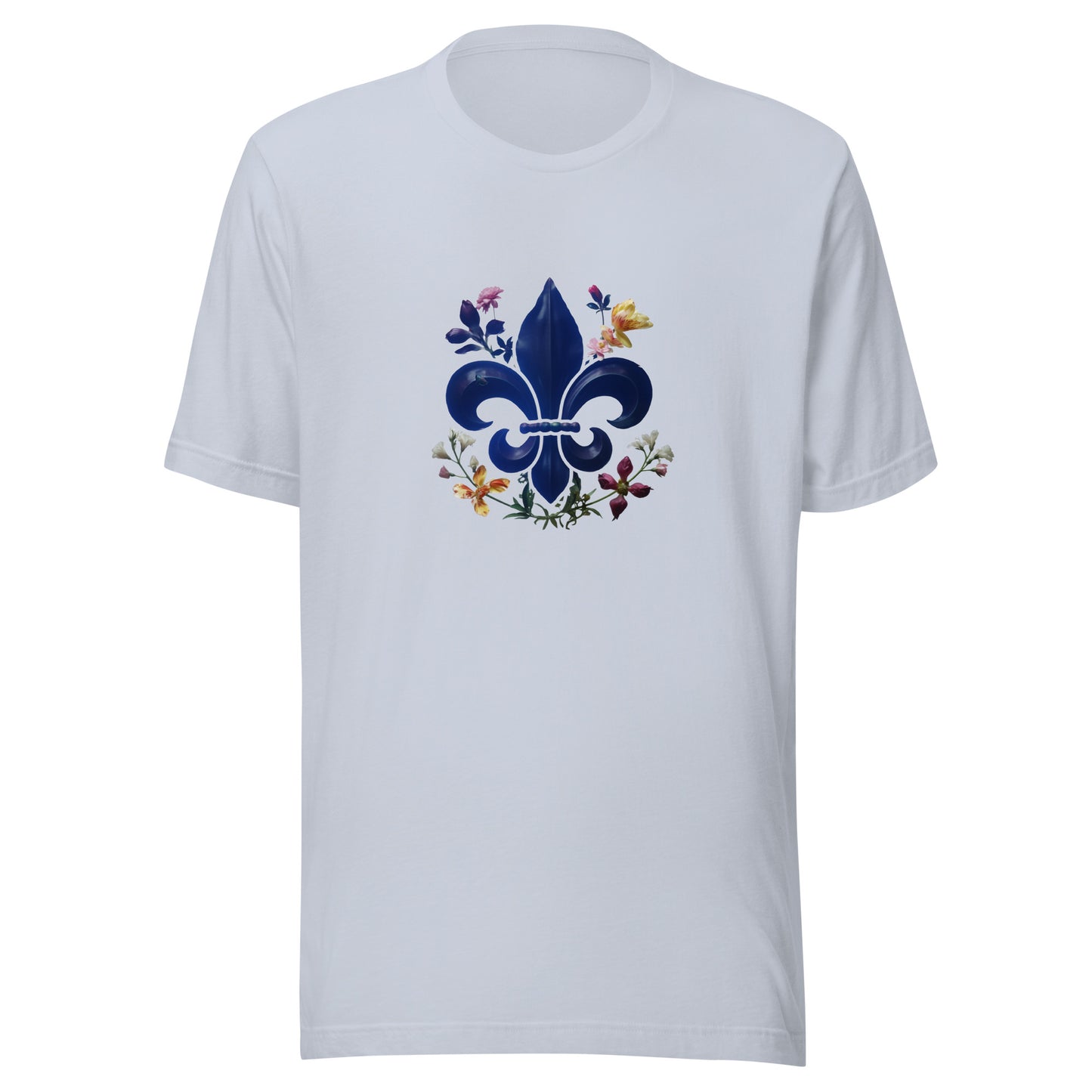 T-shirt québécois "Fleur-de-lys" unisexe adulte - bleu clair