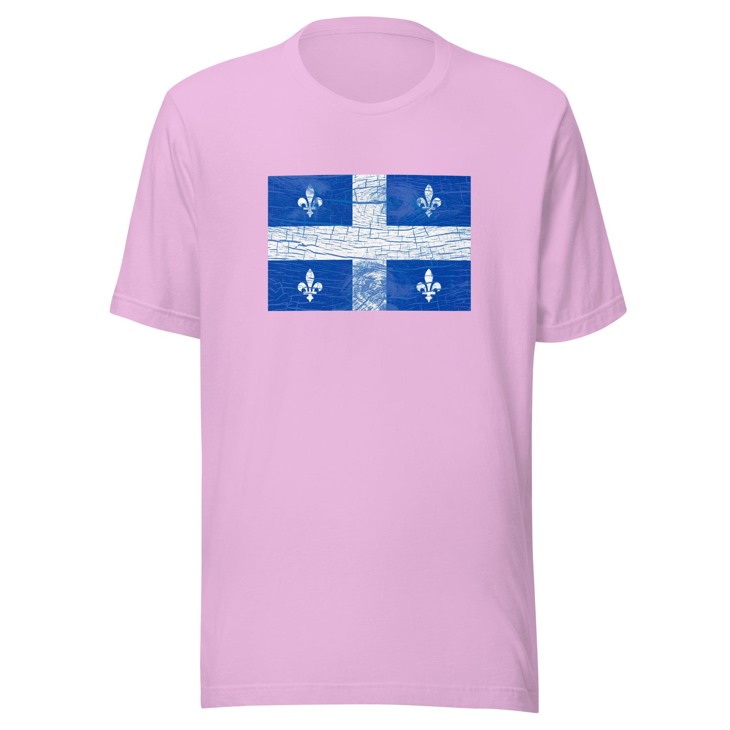 T-shirt québécois "Drapeau en bois" unisexe adulte - rose