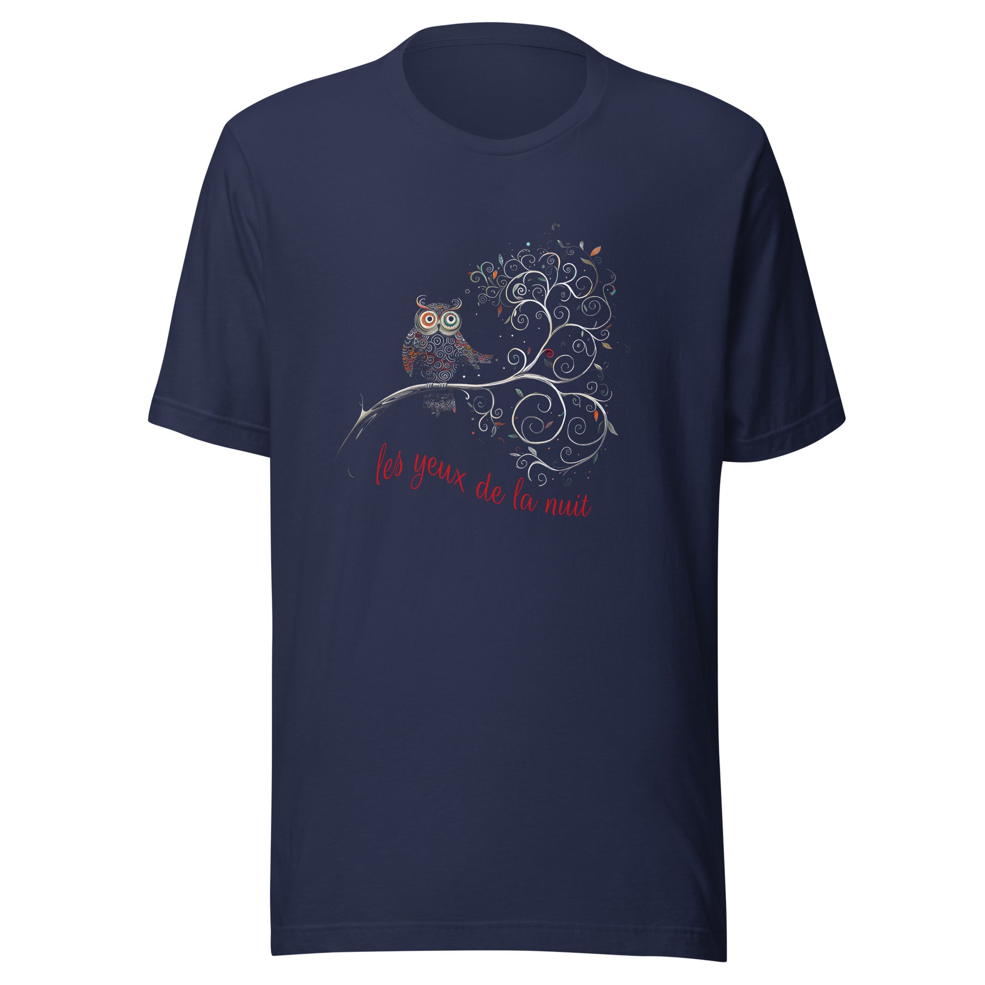 T-shirt québécois "les yeux de la nuit" unisexe adulte - bleu marine