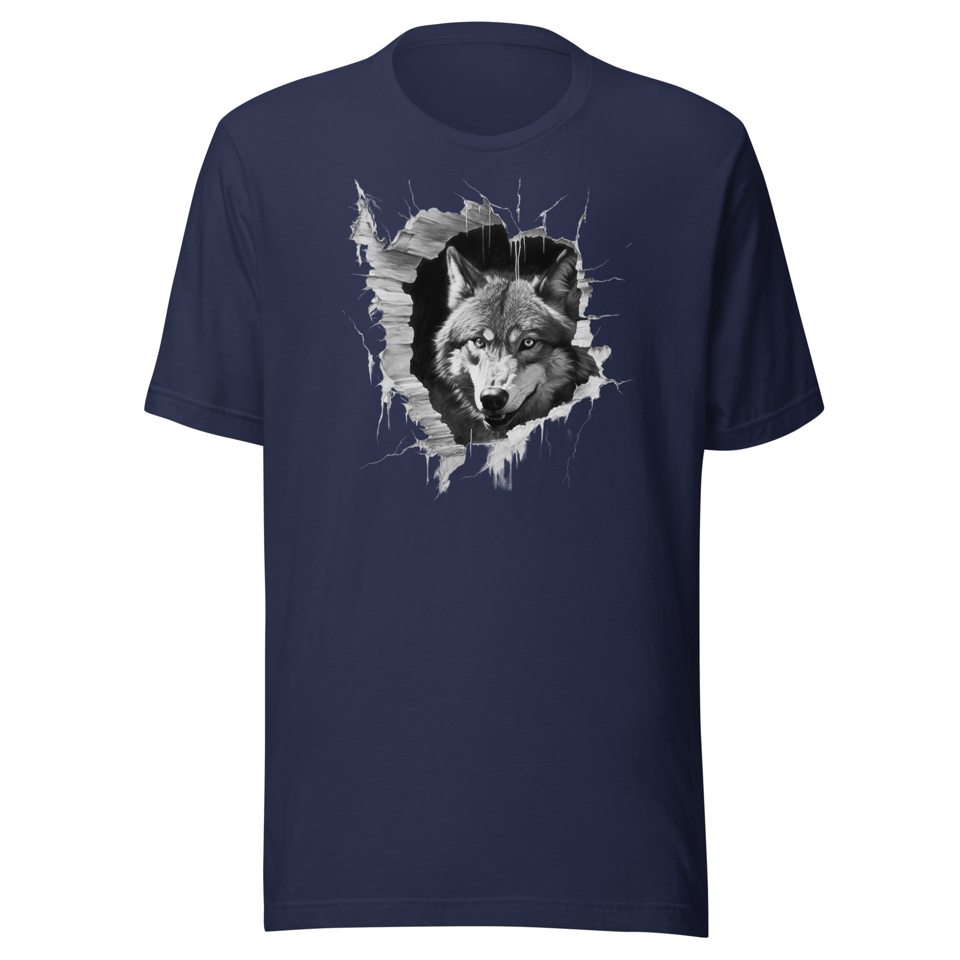 T-shirt québécois "Loup" unisexe adulte - bleu marine