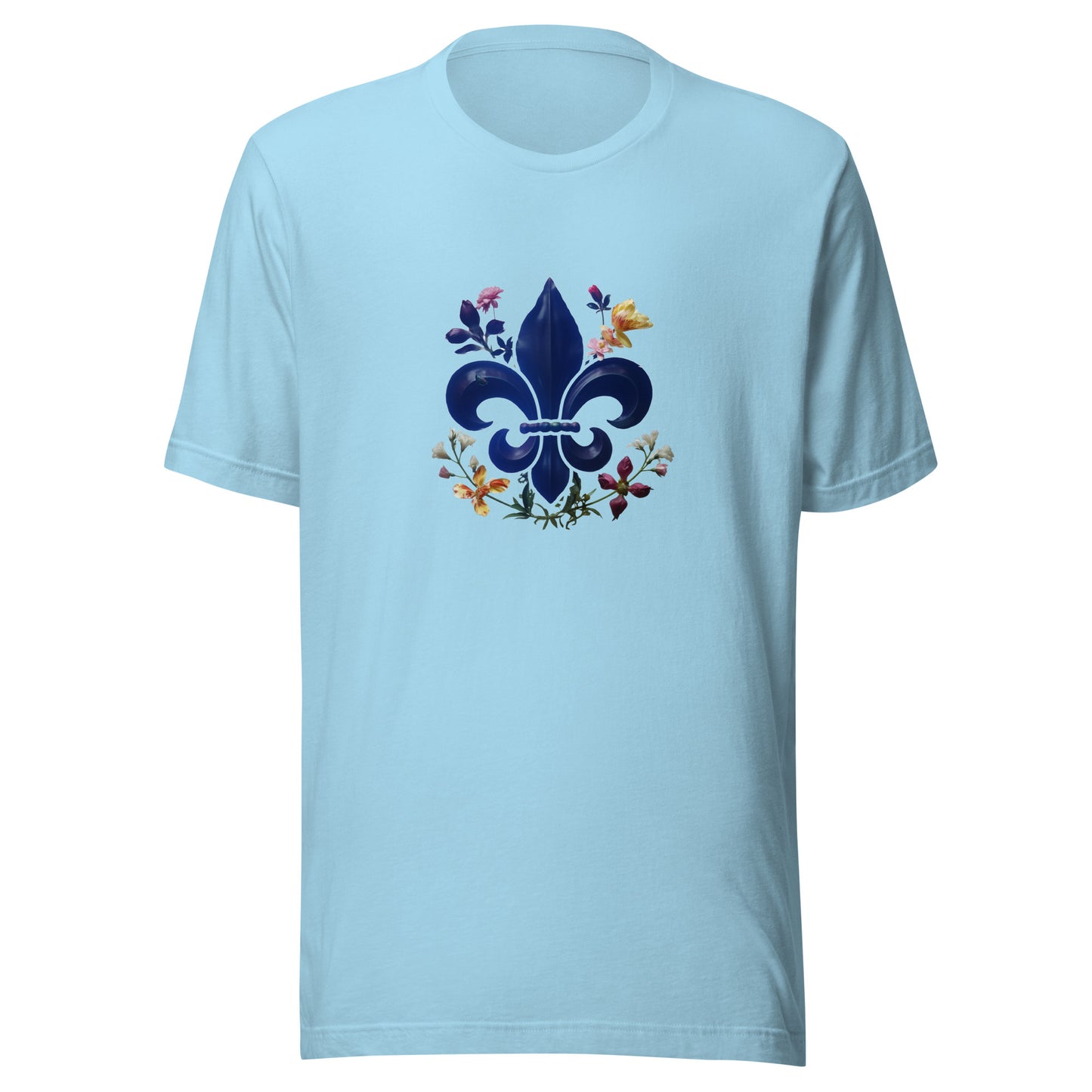 T-shirt québécois "Fleur-de-lys" unisexe adulte - bleu