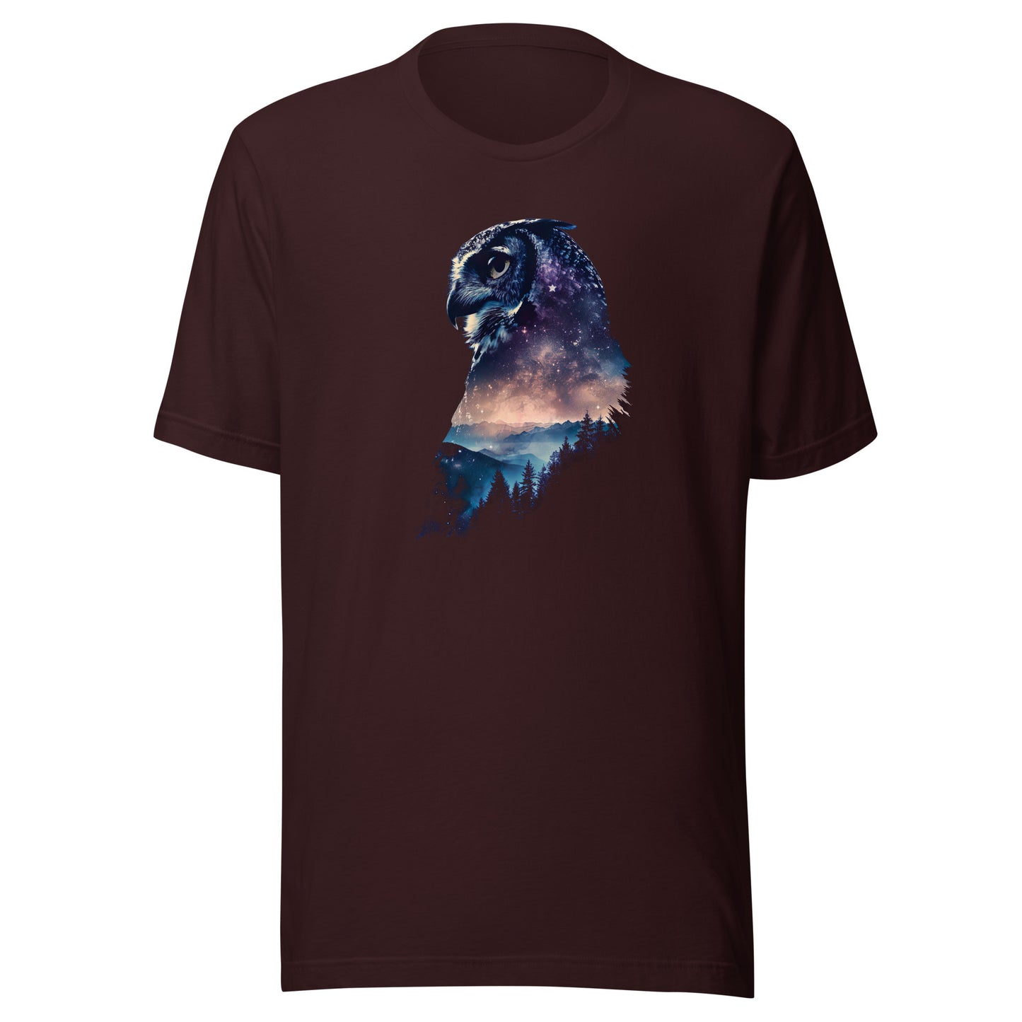 T-shirt québécois "hibou nocturne" unisexe adulte - rouge foncé