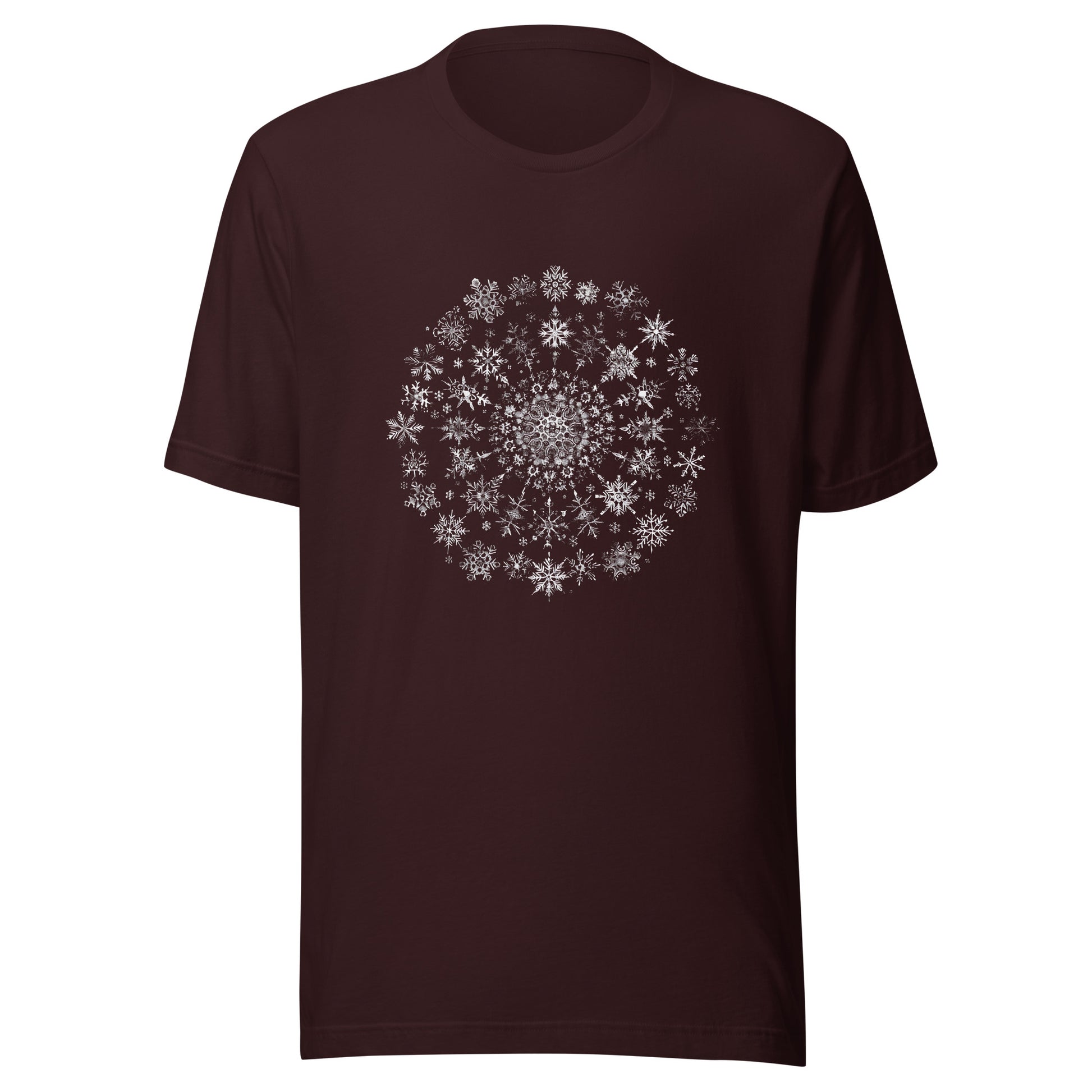 T-shirt québécois "Mandala de flocons" unisexe adulte - rouge