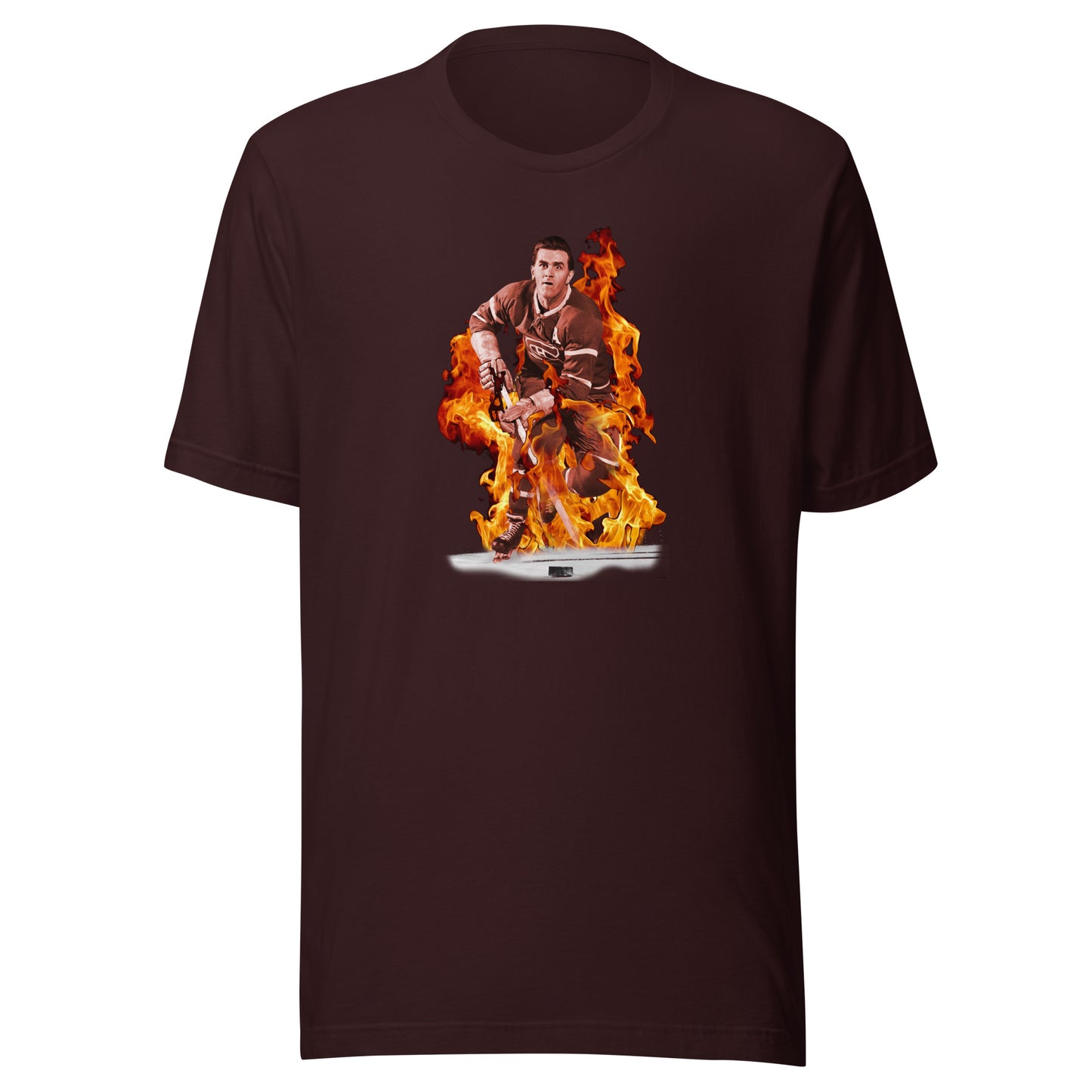 T-shirt québécois "Maurice Richard en feu" unisexe adulte - rouge