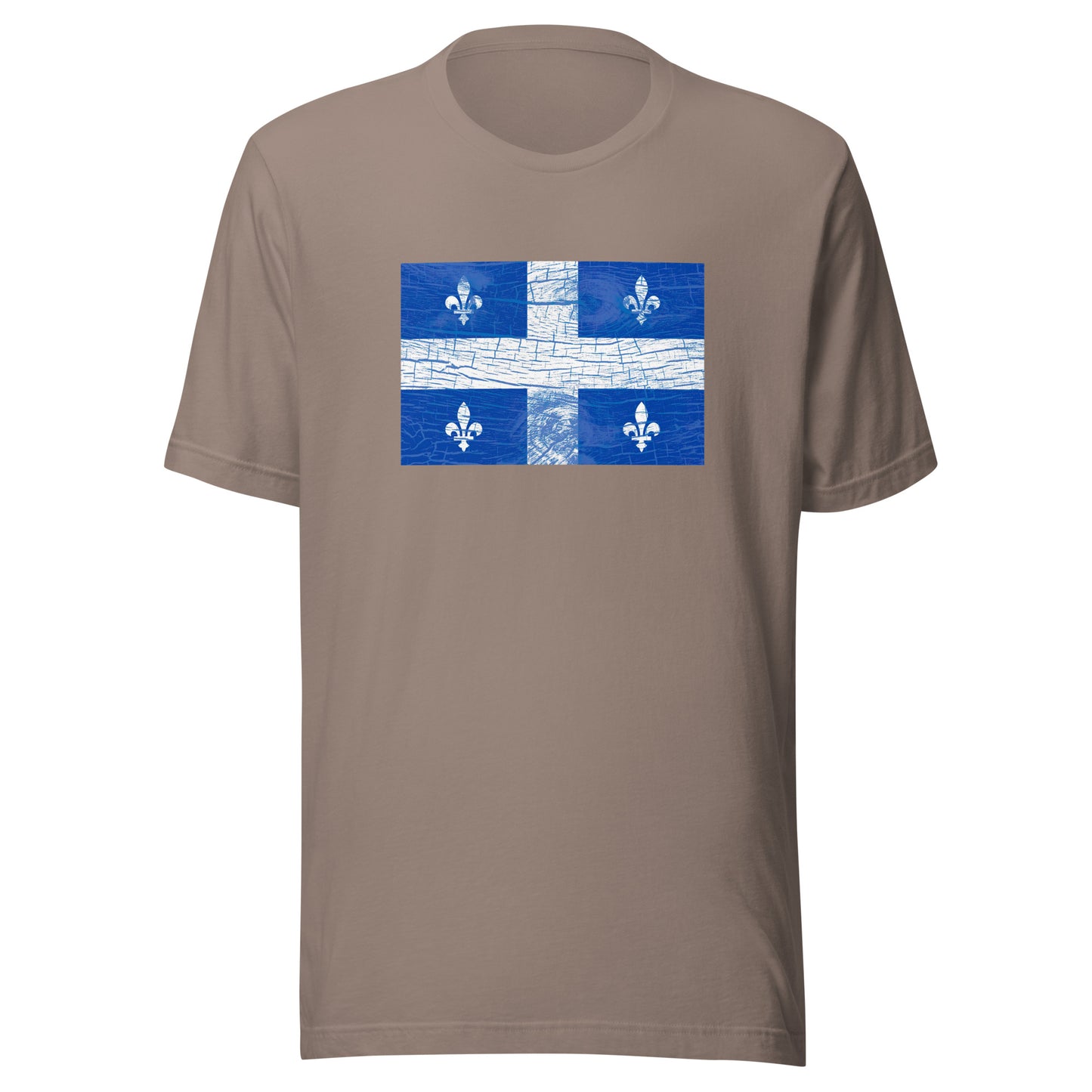 T-shirt québécois "Drapeau en bois" unisexe adulte - galet