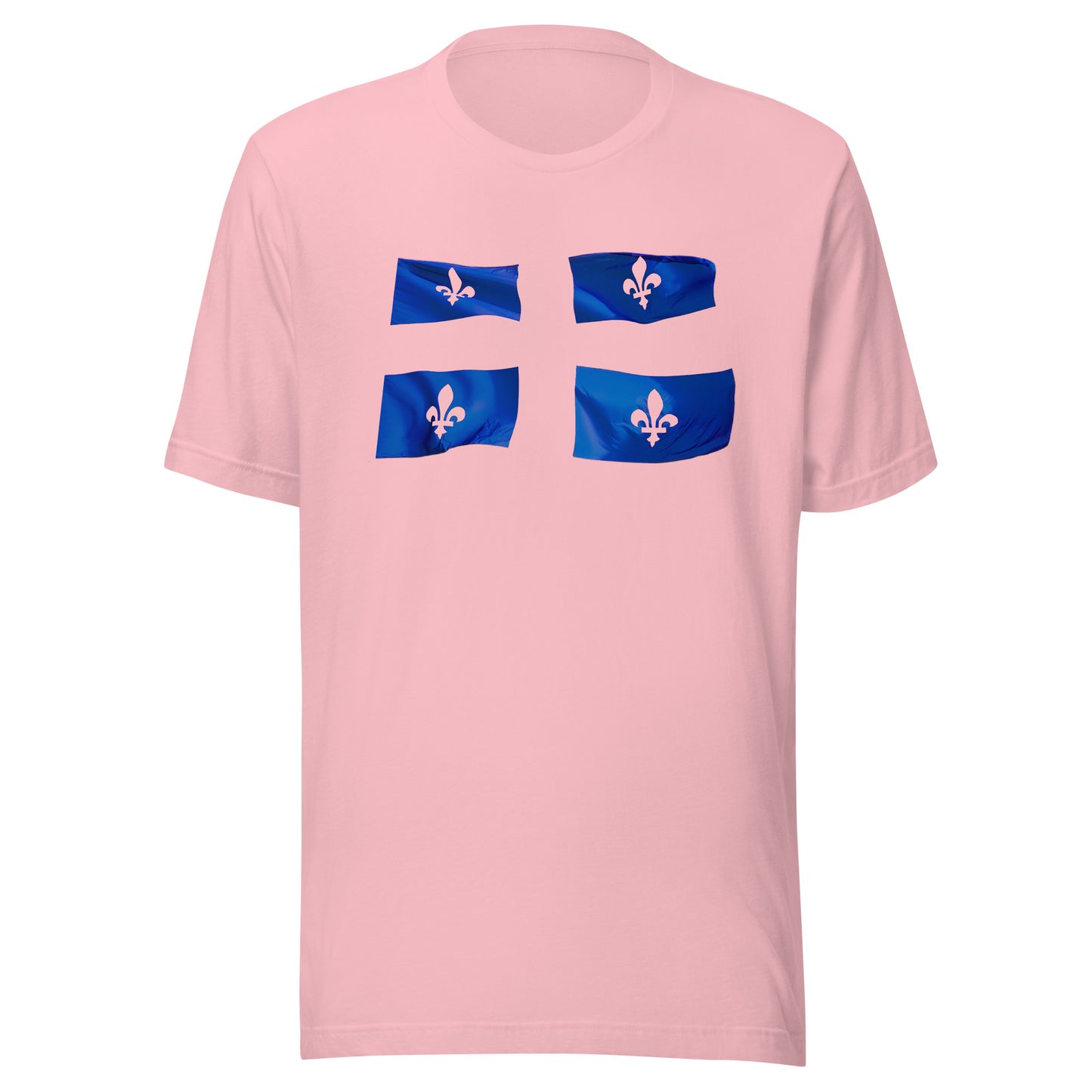 T-shirt québécois "le drapeau" unisexe adulte - rose