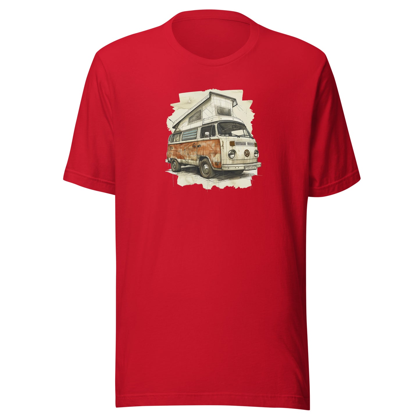 T-shirt québécois "Volkswagen" unisexe adulte - rouge