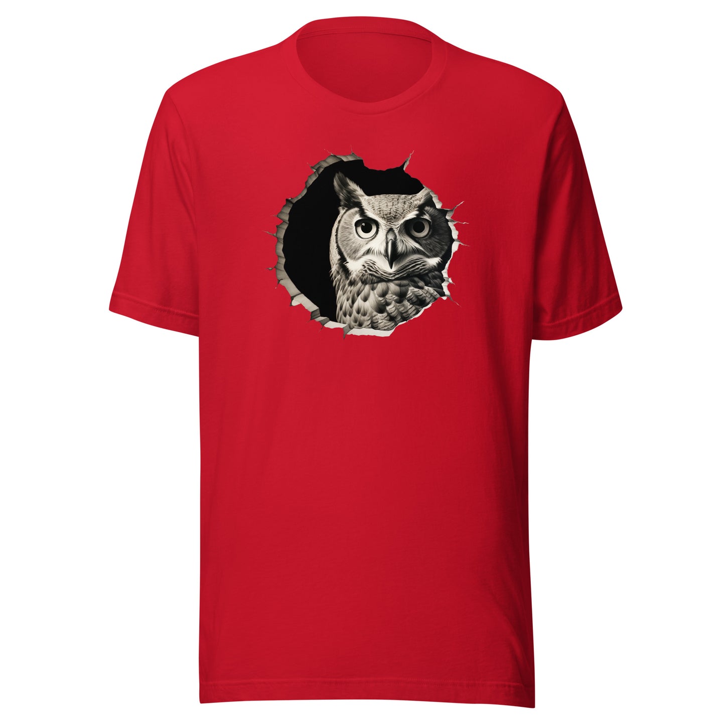 T-shirt québécois "Hibou" unisexe adulte - rouge