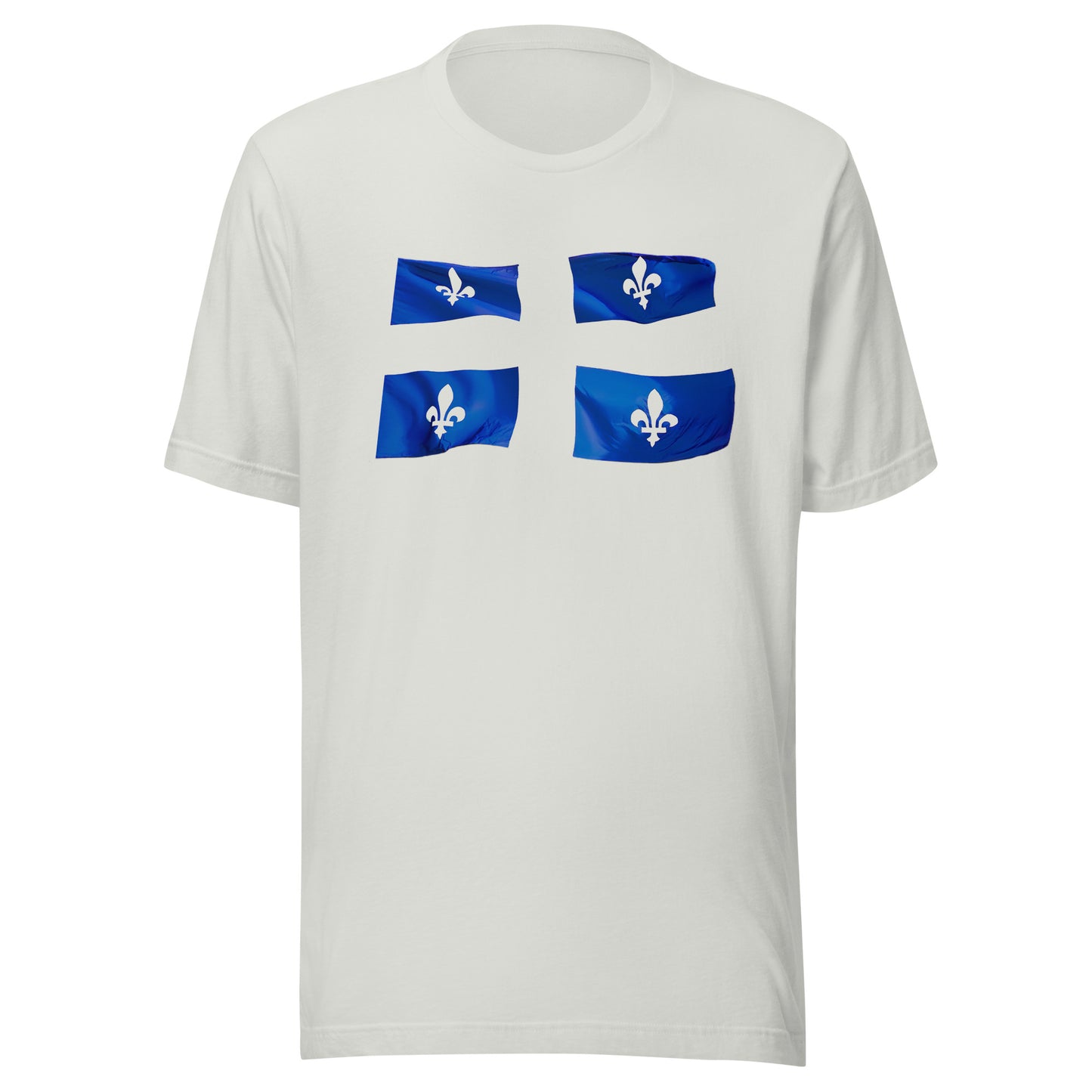 T-shirt québécois "le drapeau" unisexe adulte - argent