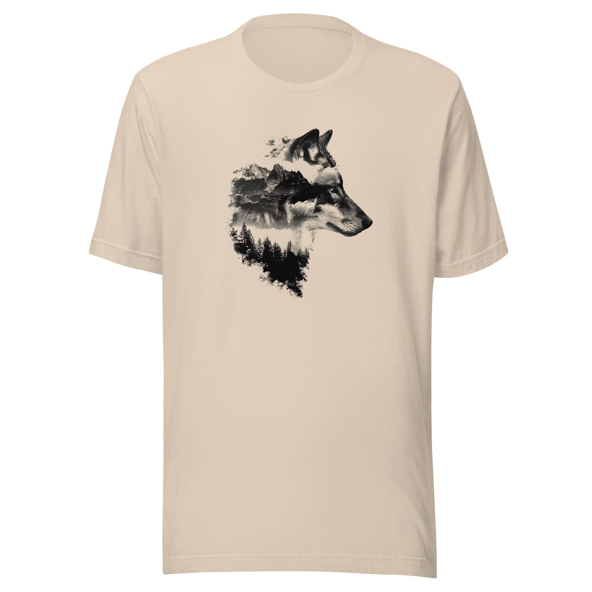 T-shirt québécois "Loup des montagnes" unisexe adulte - creme