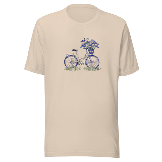 T-shirt québécois "Cueillette d'iris" unisexe adulte - creme