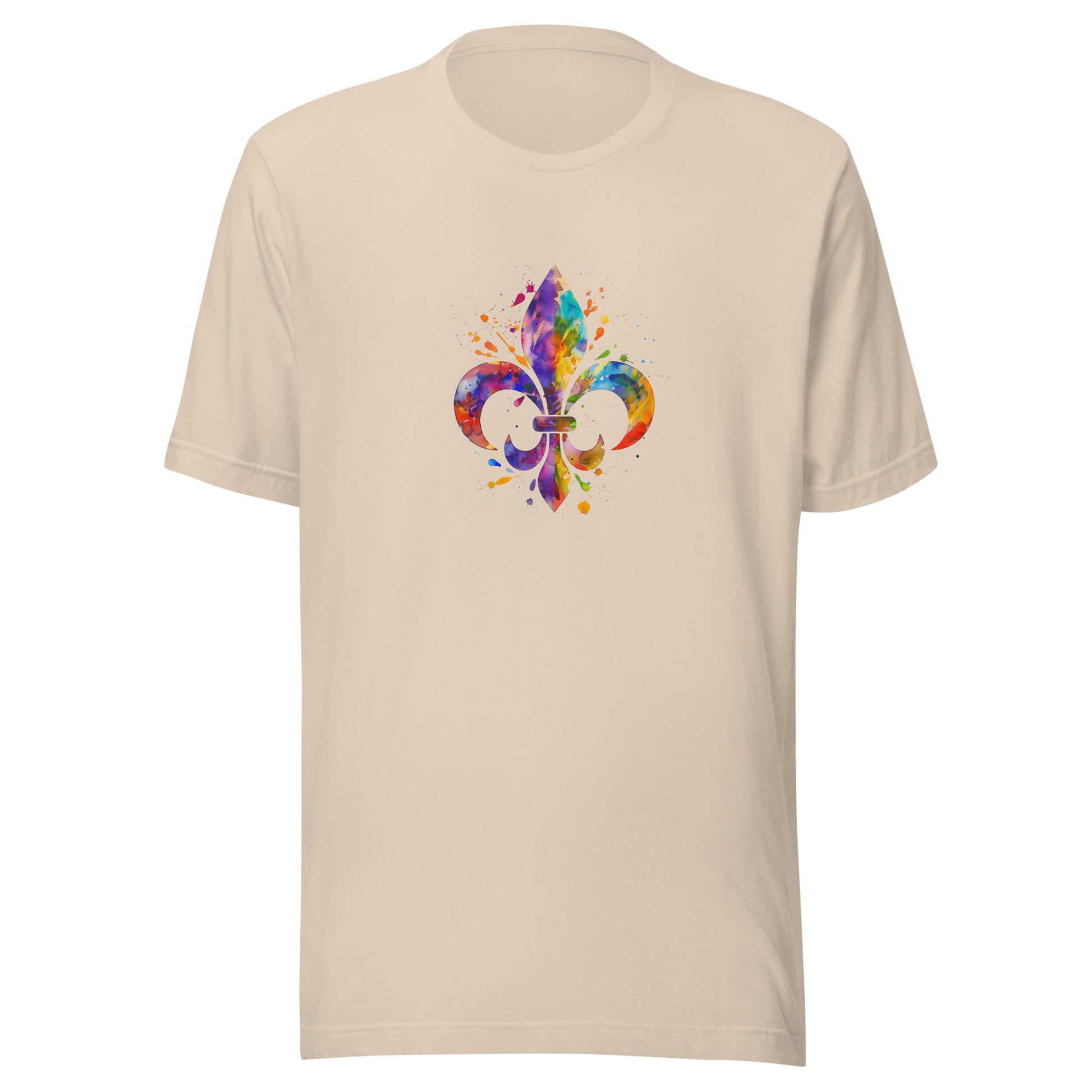 T-shirt québécois "Fleur-de-lys en couleur" unisexe adulte - creme