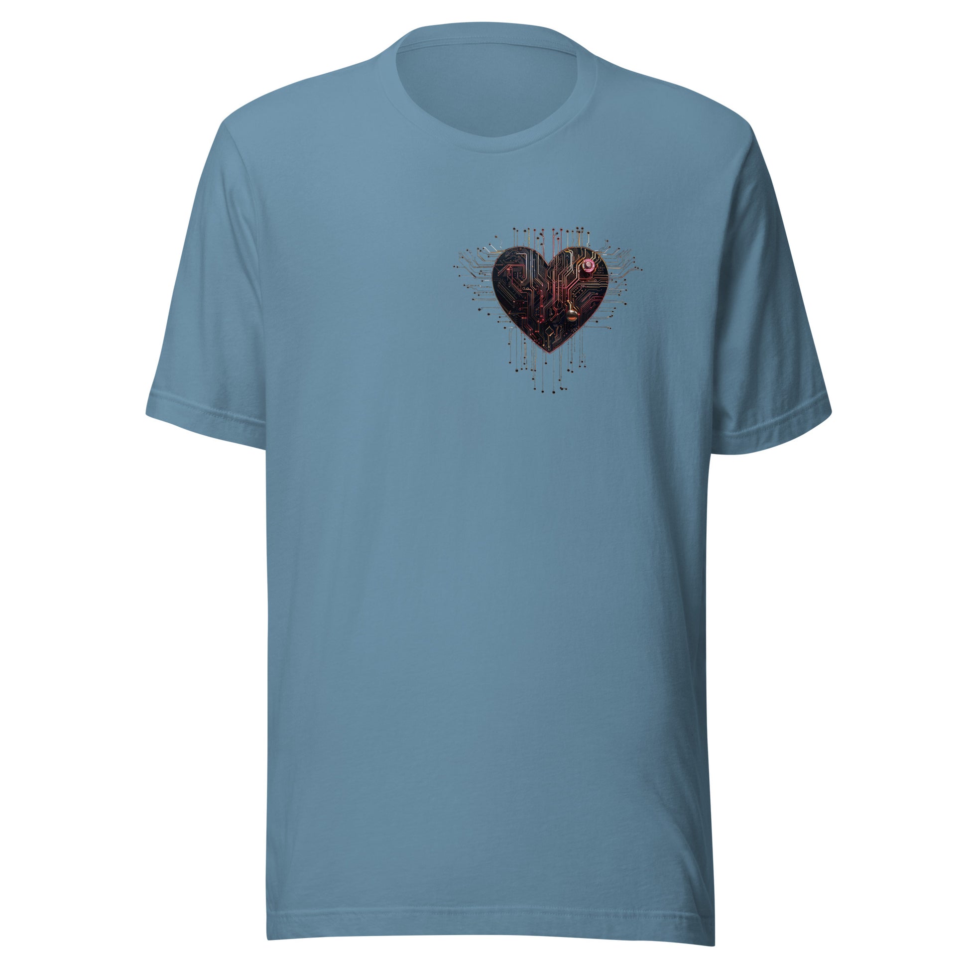 T-shirt québécois "Coeur" unisexe adulte - bleu acier