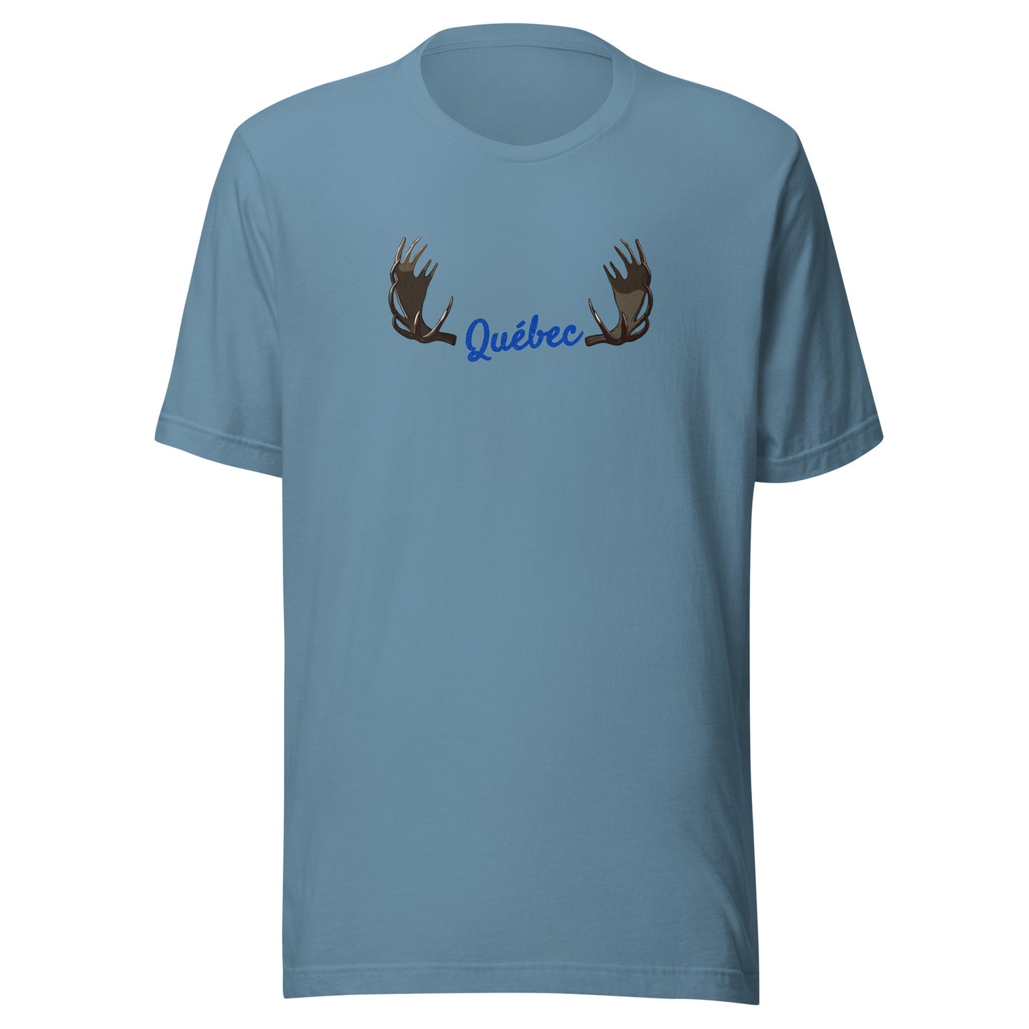 T-shirt québécois "Québec avec panache" unisexe adulte - bleu acier