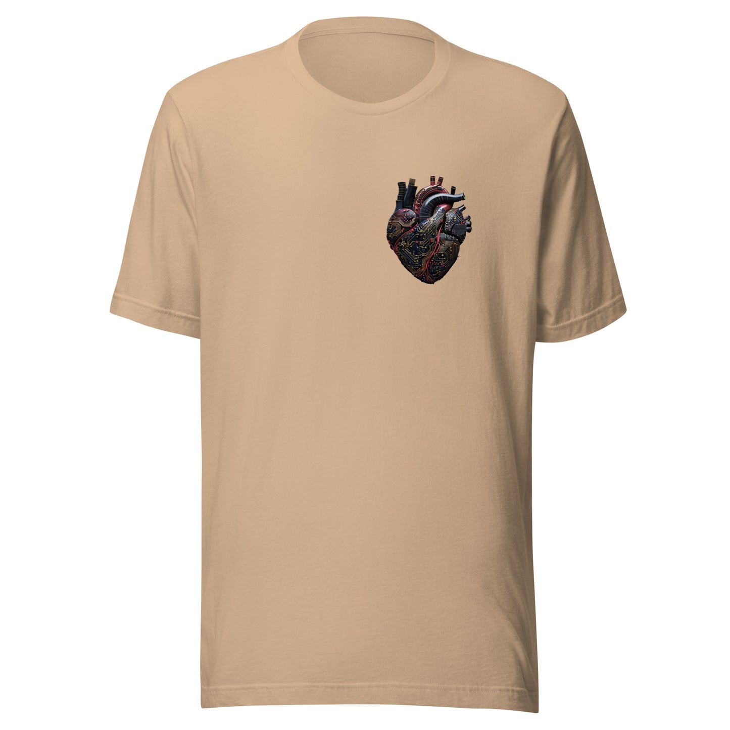 T-shirt québécois "coeur electronique" unisexe adulte - beige