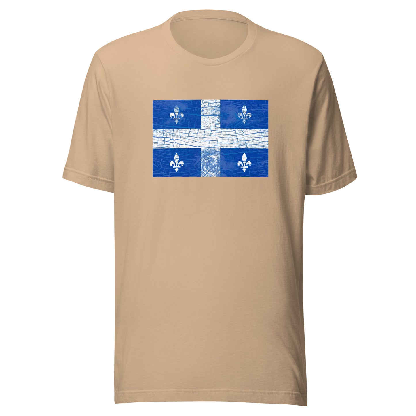 T-shirt québécois "Drapeau en bois" unisexe adulte - beige