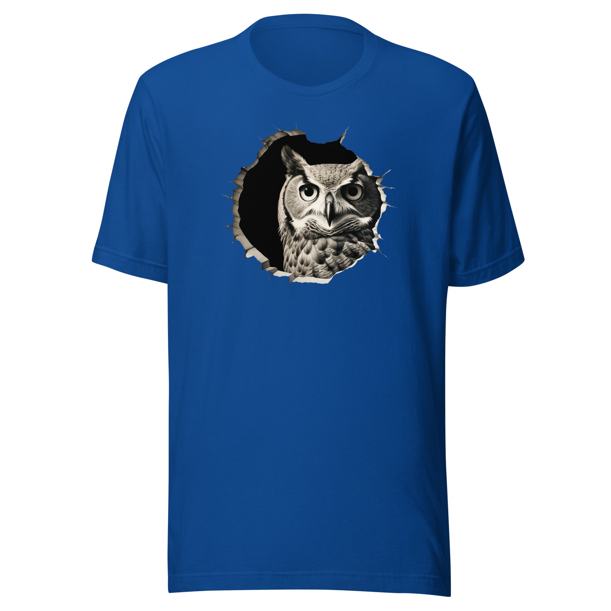 T-shirt québécois "Hibou" unisexe adulte - bleu