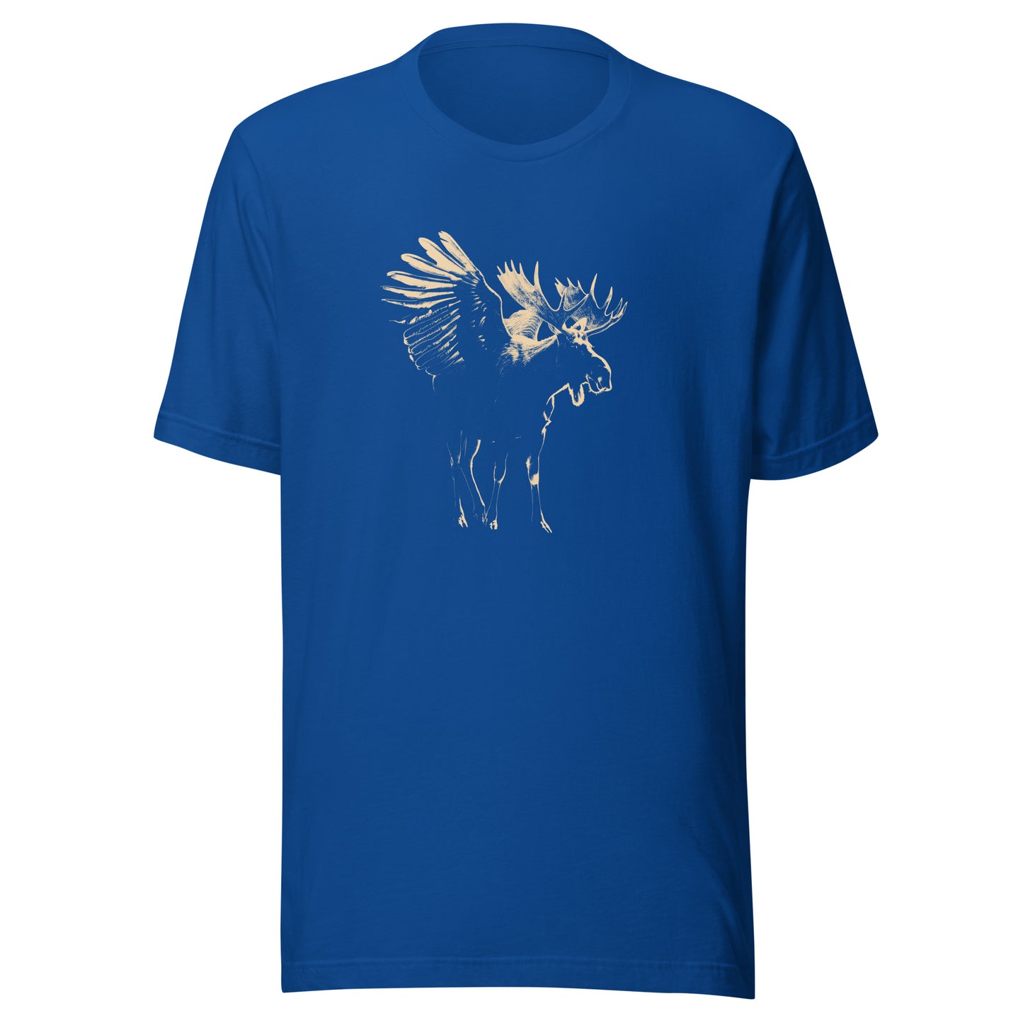 T-shirt québécois "silhouette d'orignal mythique" unisexe adulte - bleu