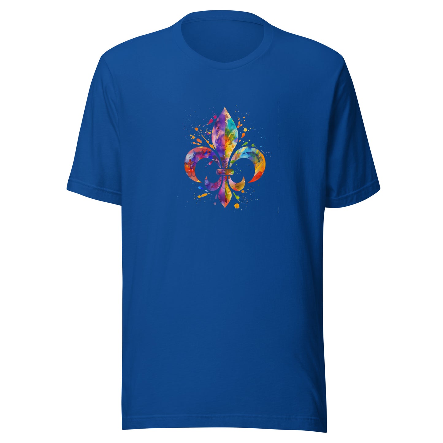 T-shirt québécois "Fleur-de-lys en couleur" unisexe adulte - bleu