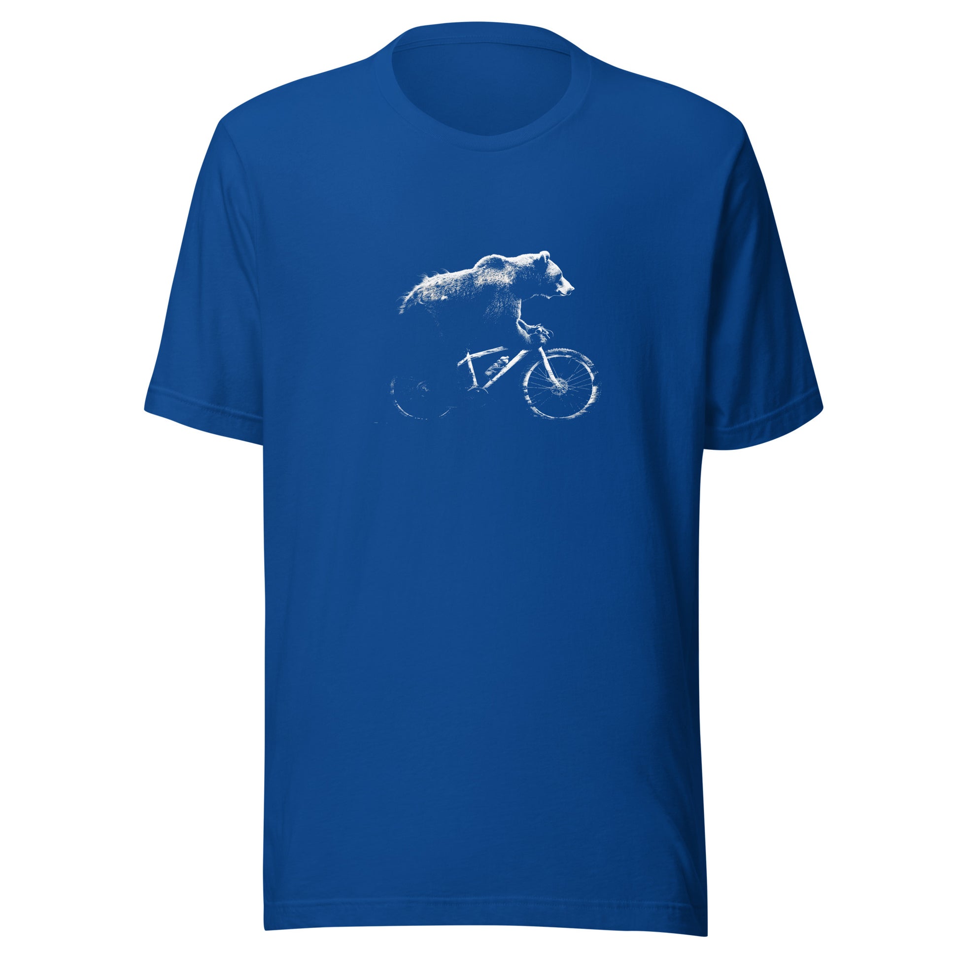 T-shirt québécois "Ours à vélo" unisexe adulte - bleu