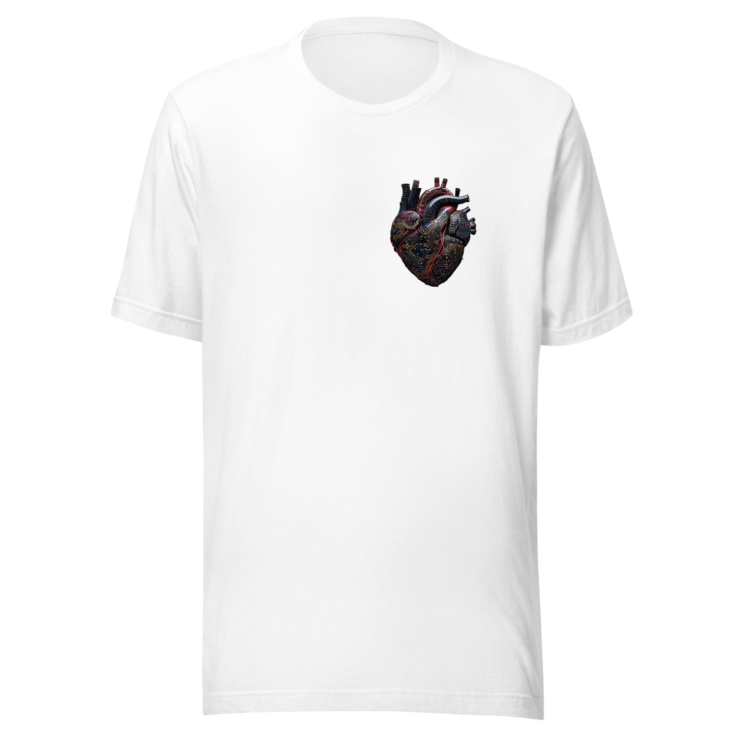 T-shirt québécois "coeur electronique" unisexe adulte - blanc