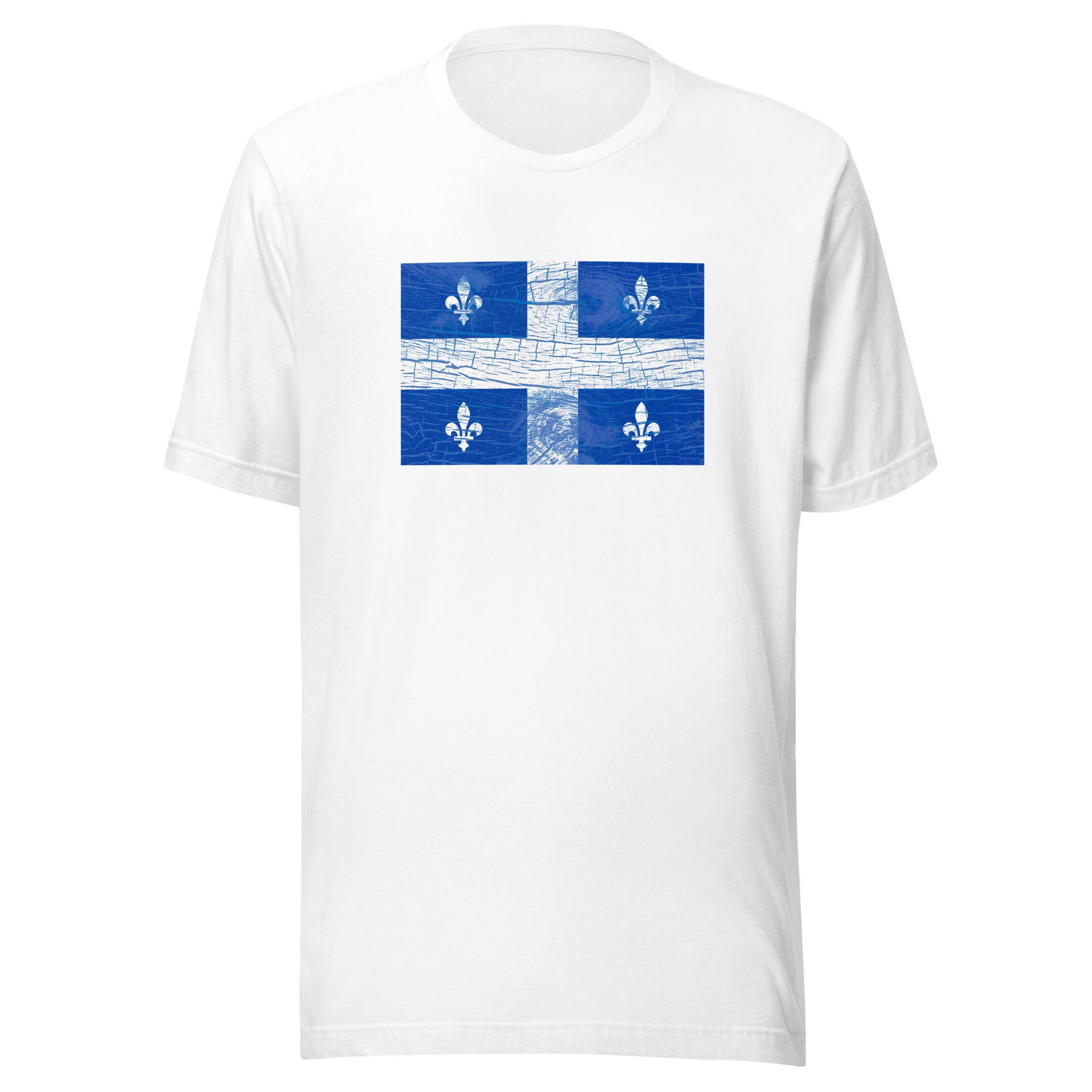 T-shirt québécois "Drapeau en bois" unisexe adulte - blanc