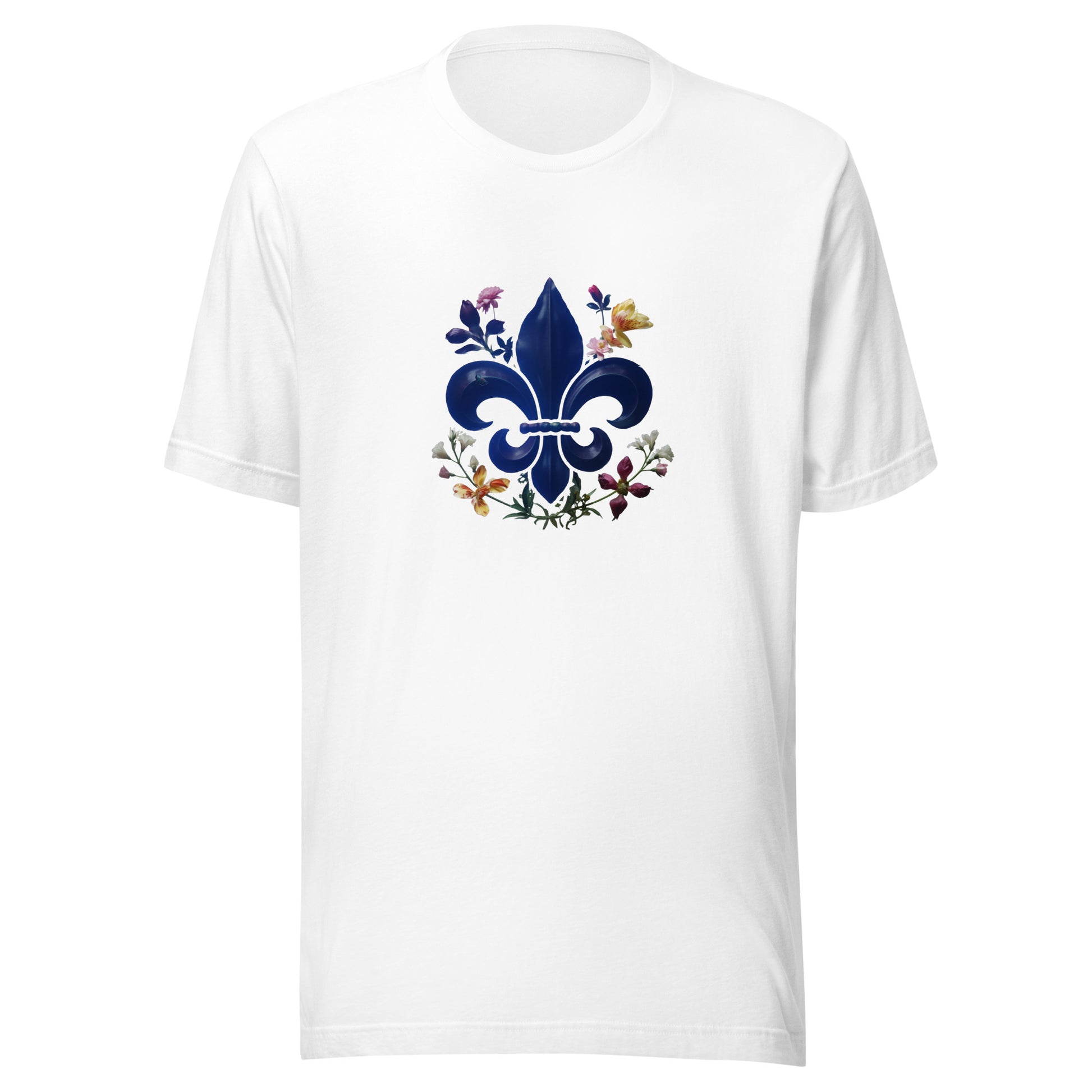 T-shirt québécois "Fleur-de-lys" unisexe adulte - blanc