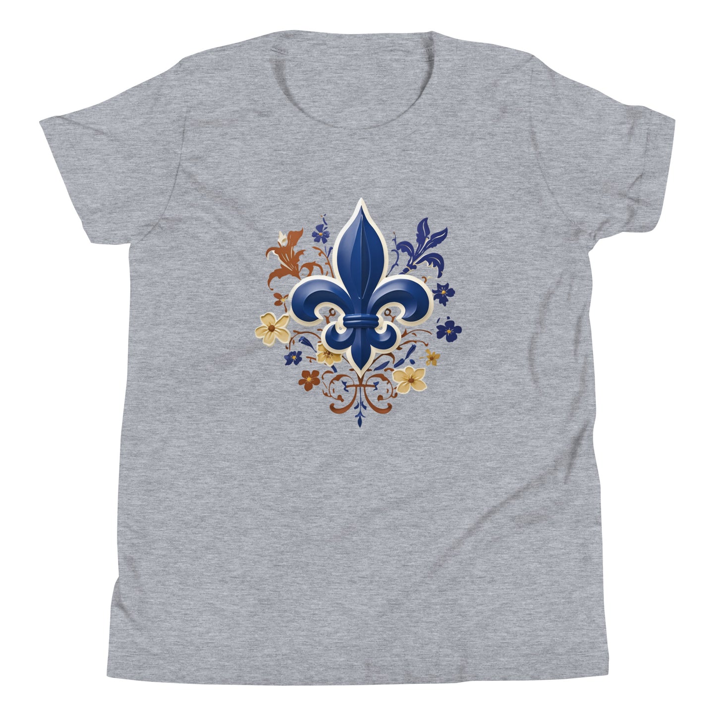 T-shirt québécois "fleurs" pour jeune - gris