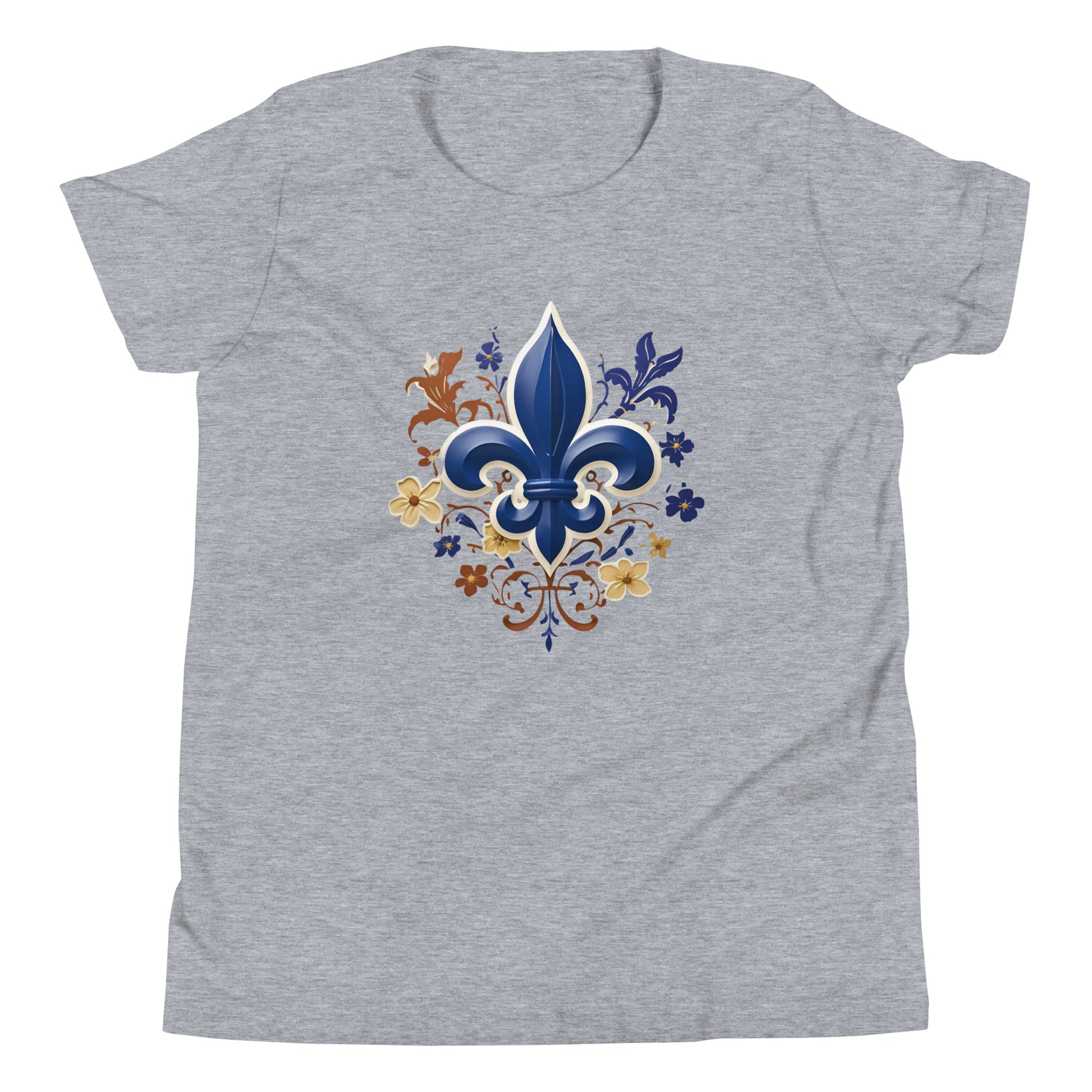 T-shirt québécois "fleurs" pour jeune - gris